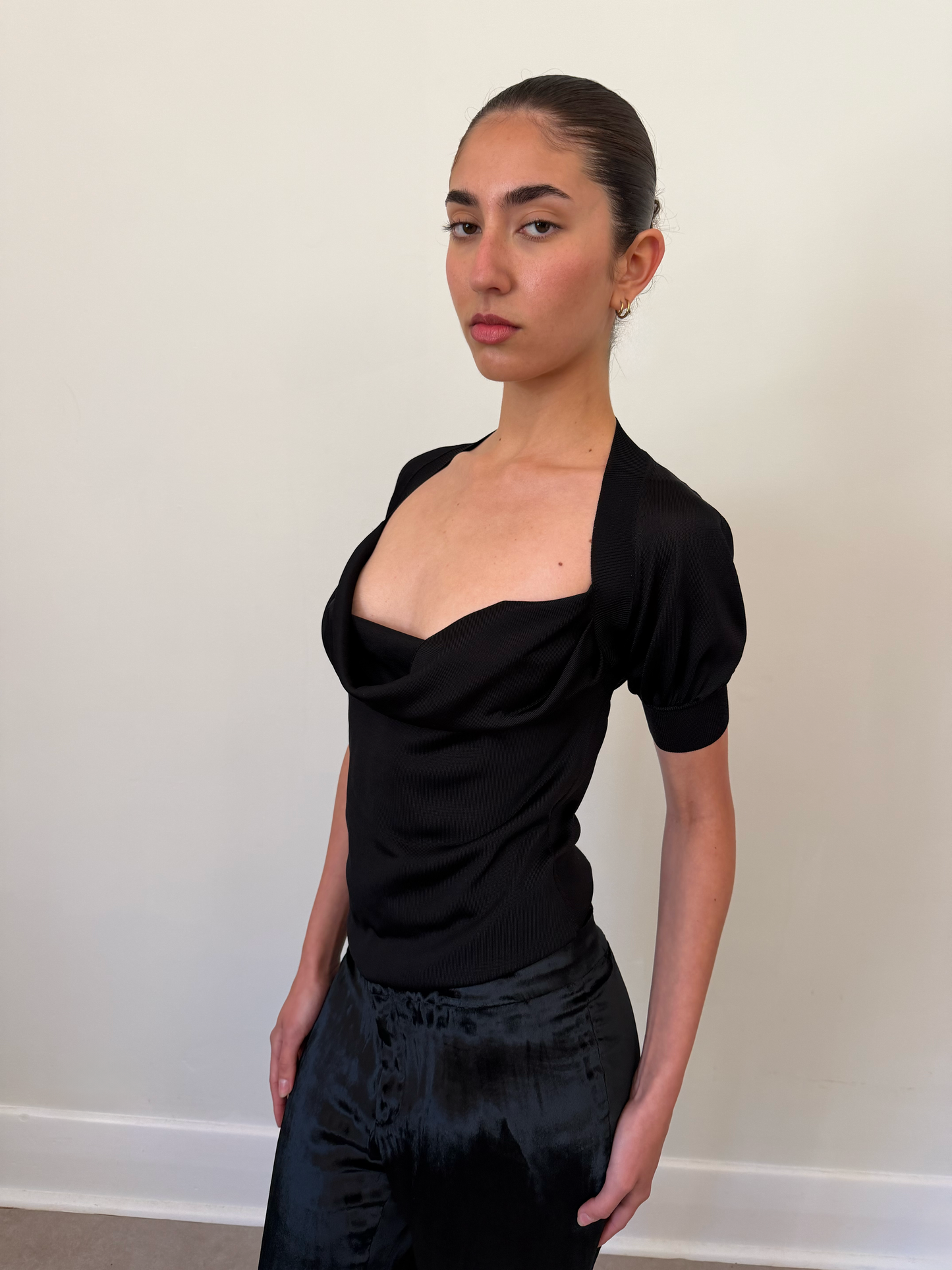 2000s alexander mcqueen draped knit top