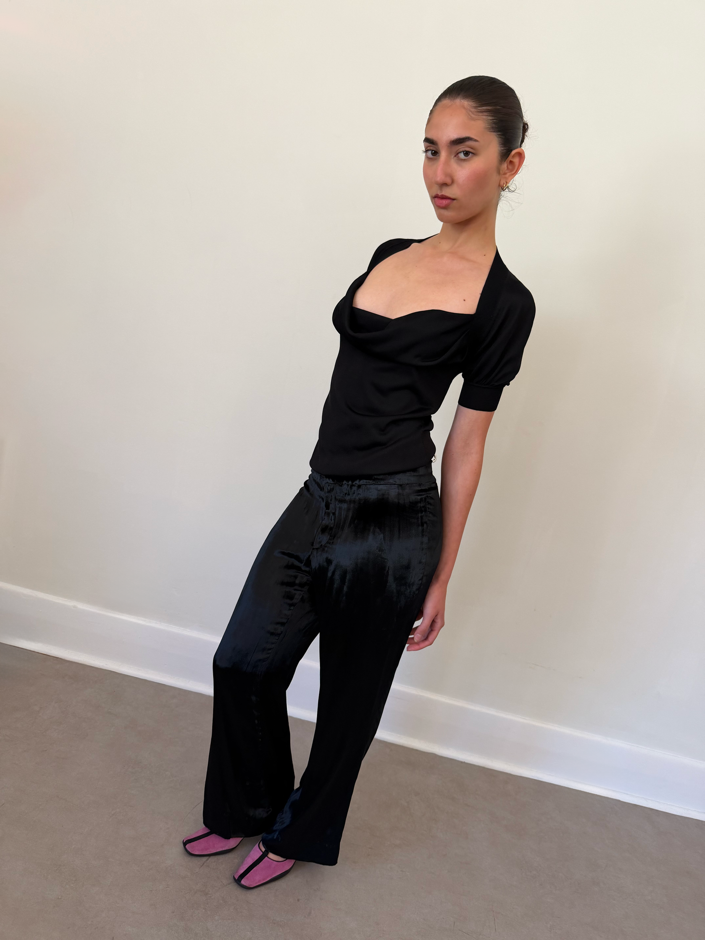 2000s alexander mcqueen draped knit top