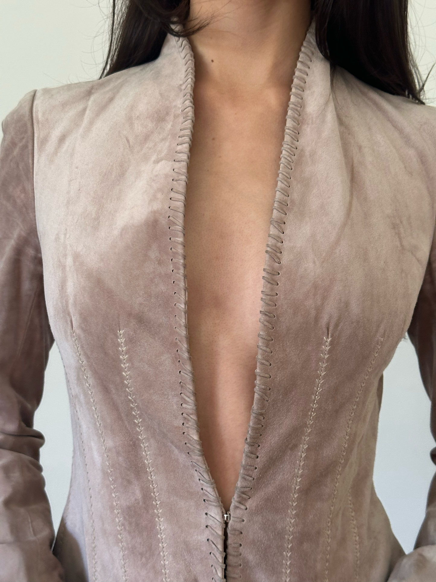 (permanent collection) alexander mcqueen ss 2003 suede jacket