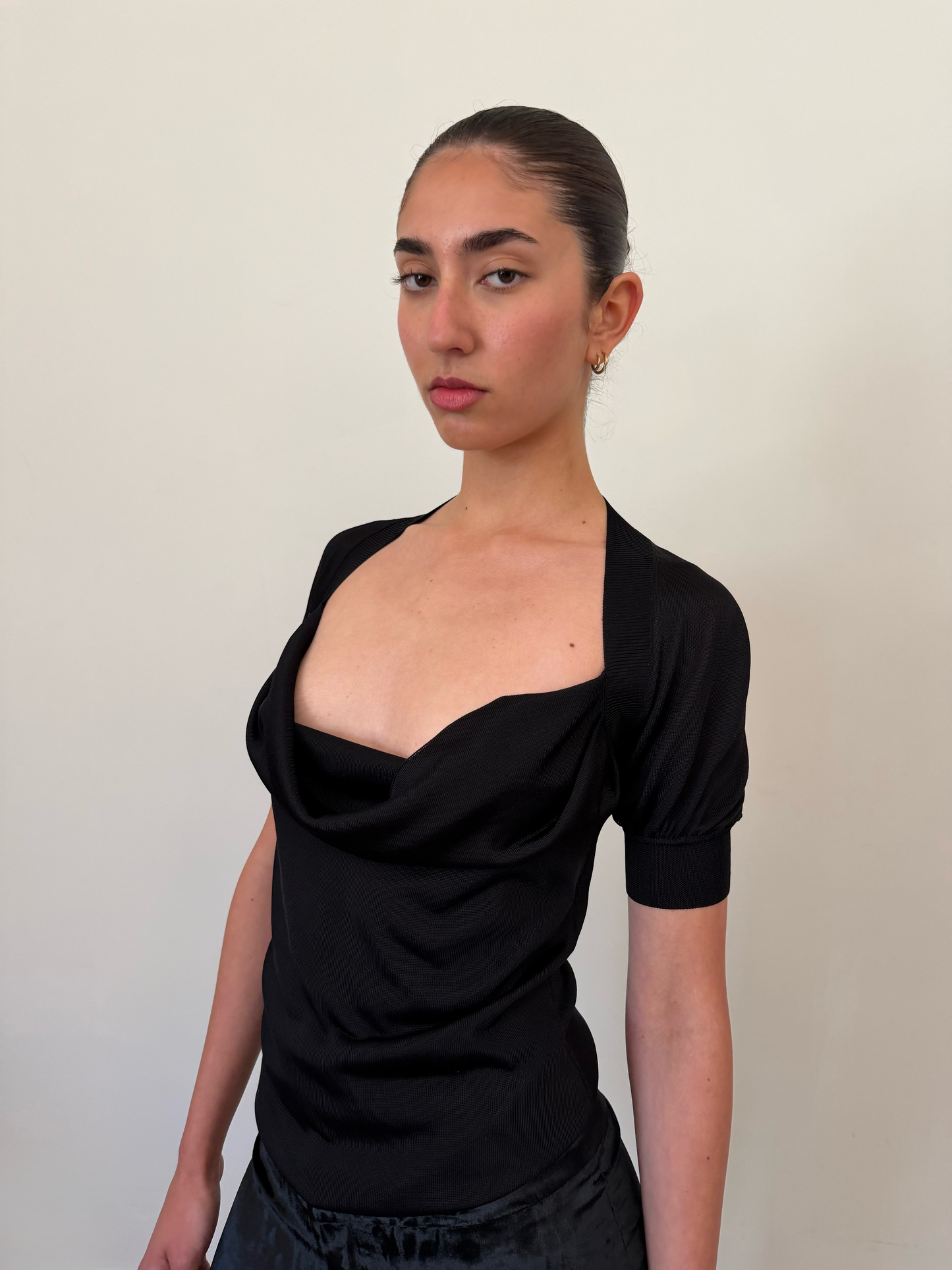 2000s alexander mcqueen draped knit top