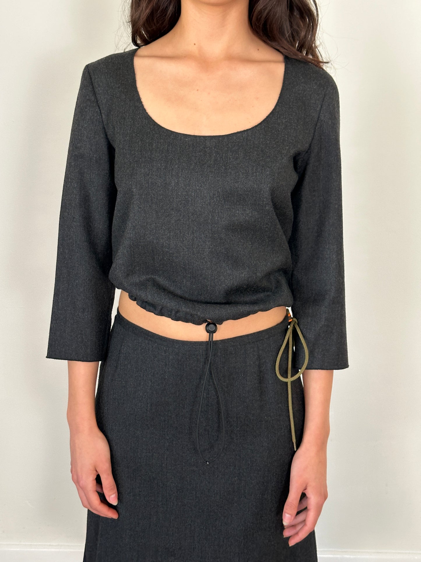 miu miu fw 1999 grey two-piece set