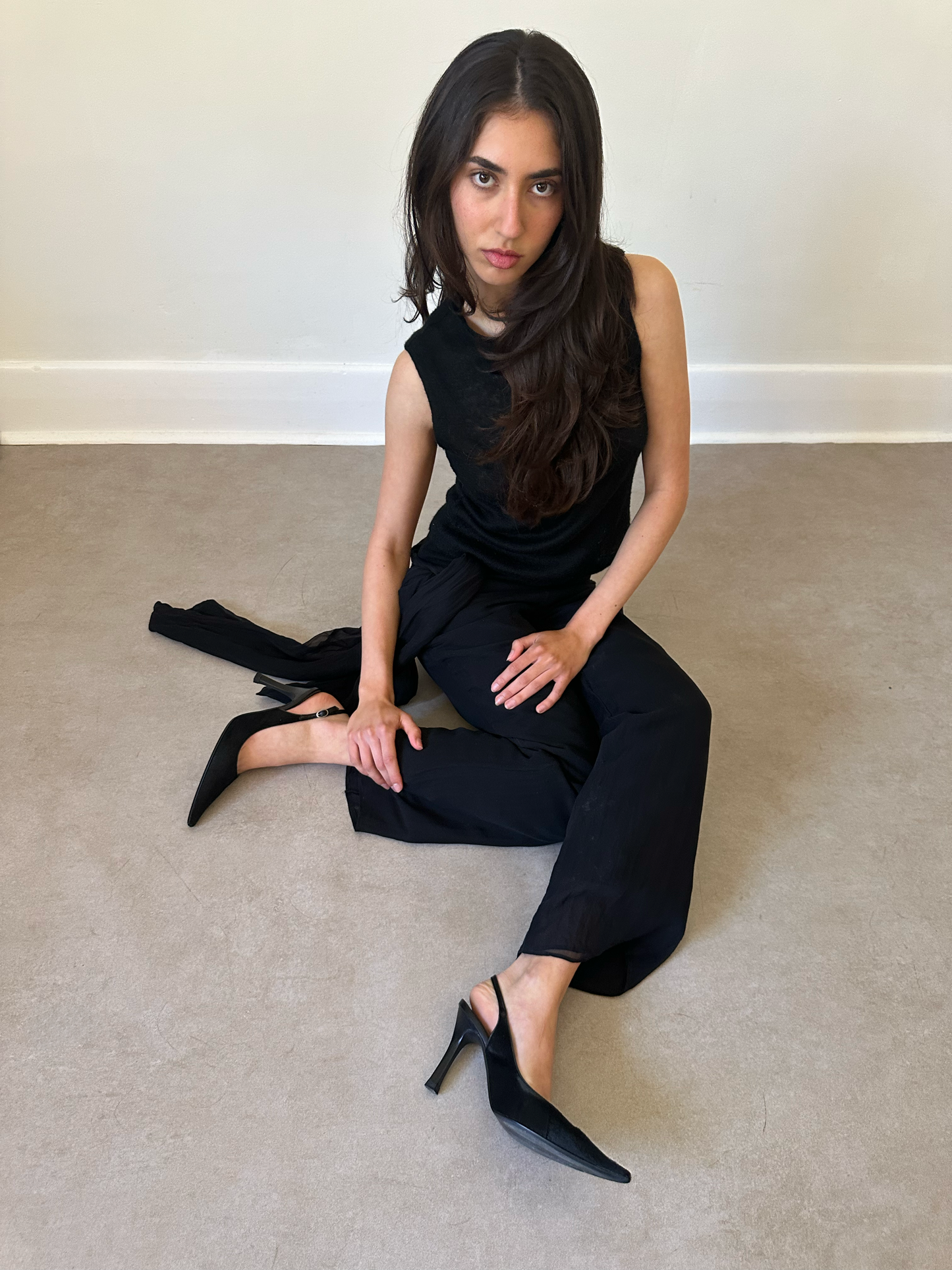 yohji yamamoto wool silk waist-tie pants