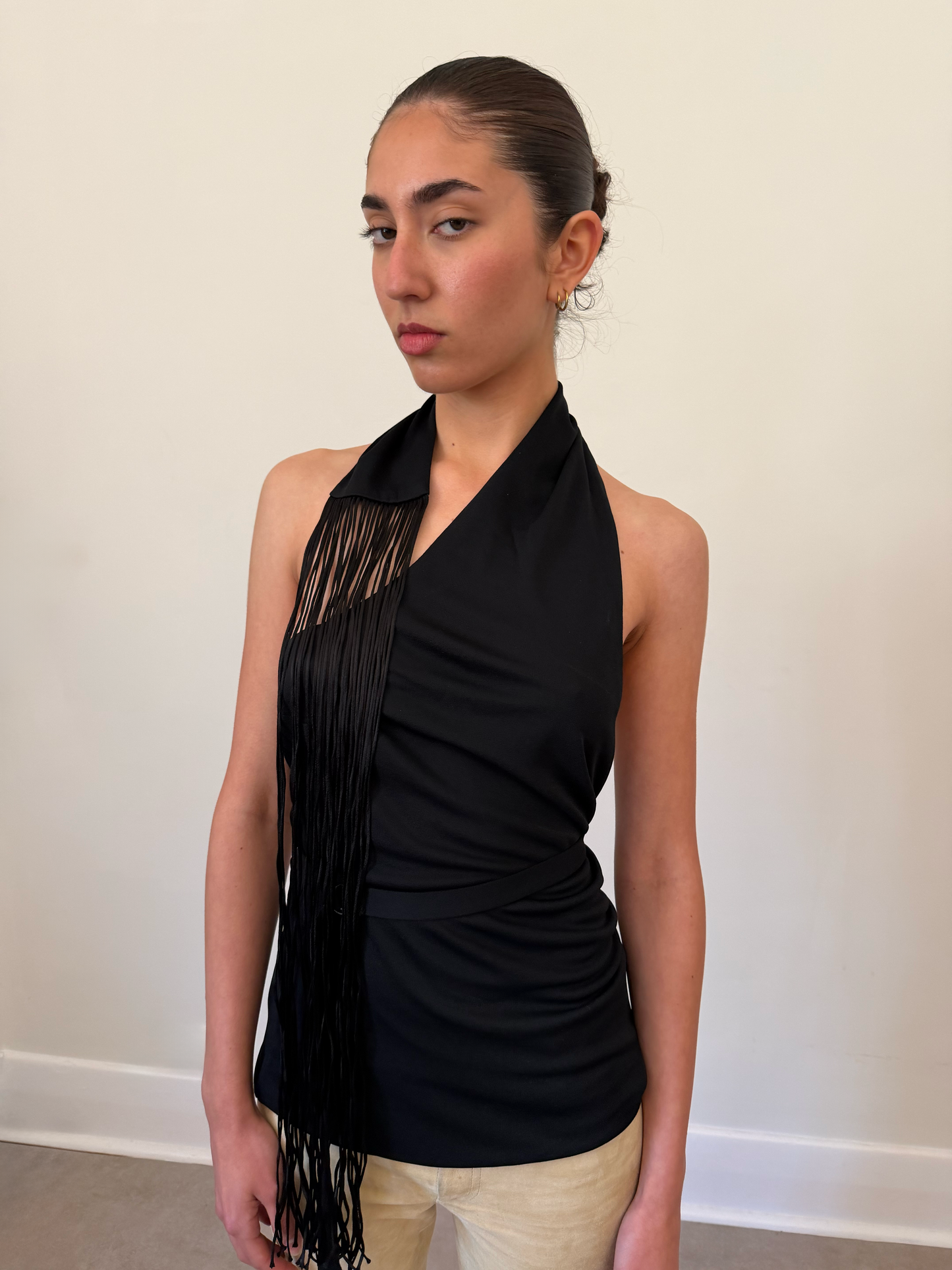 90s costume national asymmetric black top