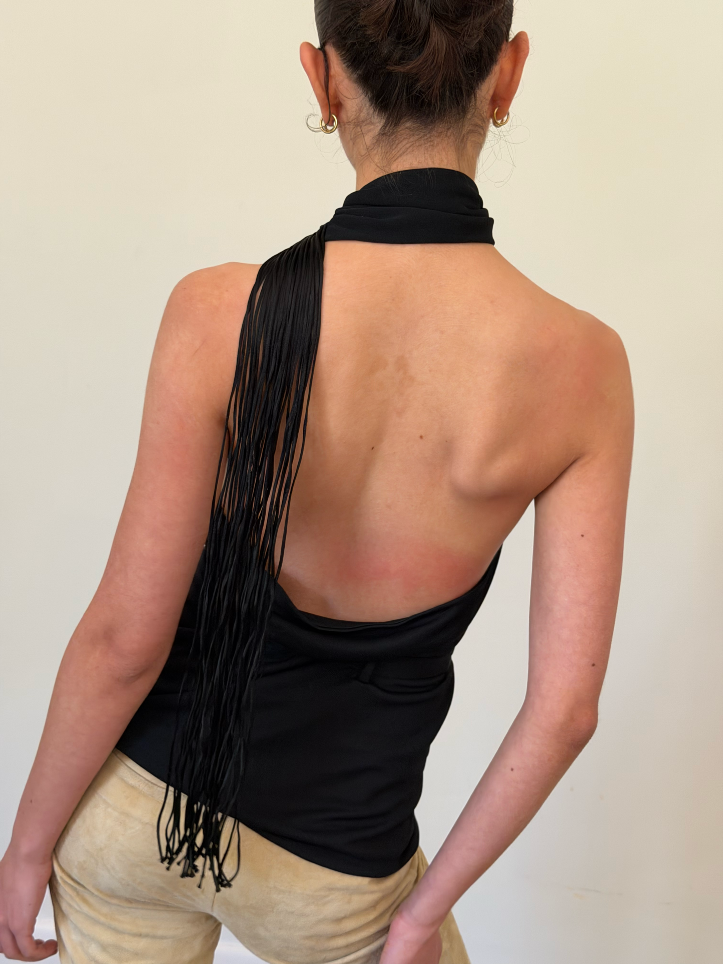 90s costume national asymmetric black top