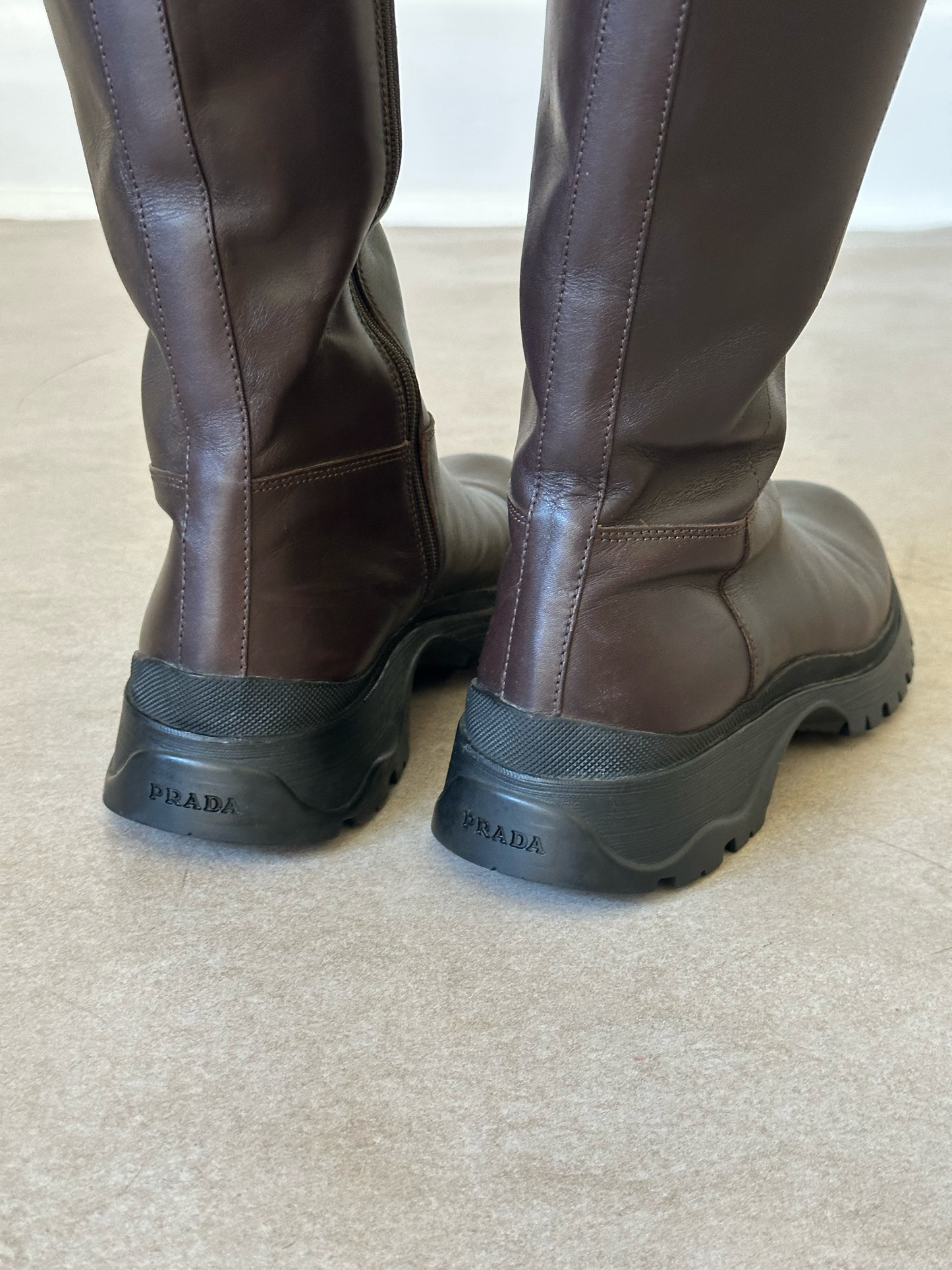 prada 2003 lug sole bella hadid boots