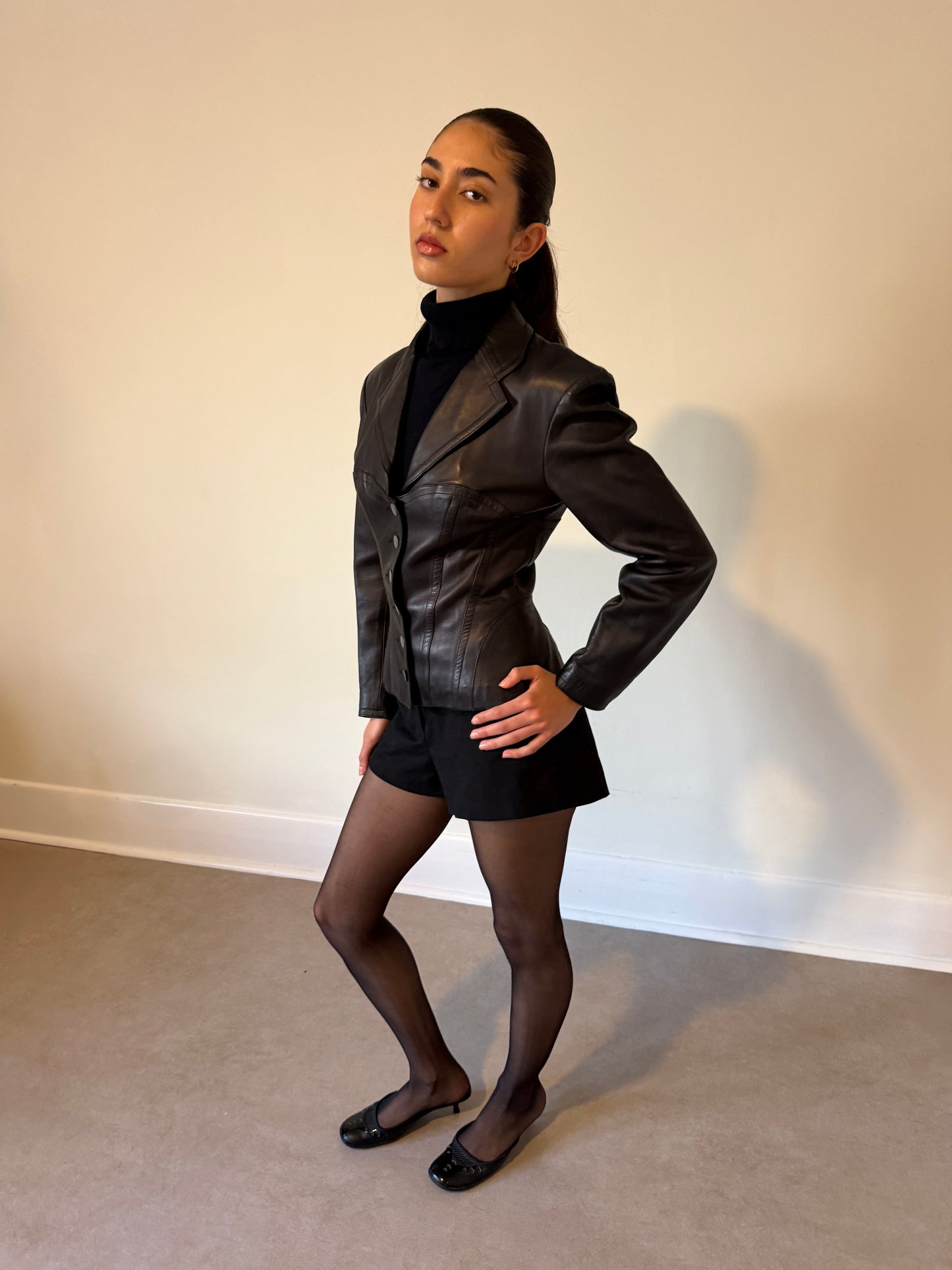 alaïa fall 1987 corset leather jacket