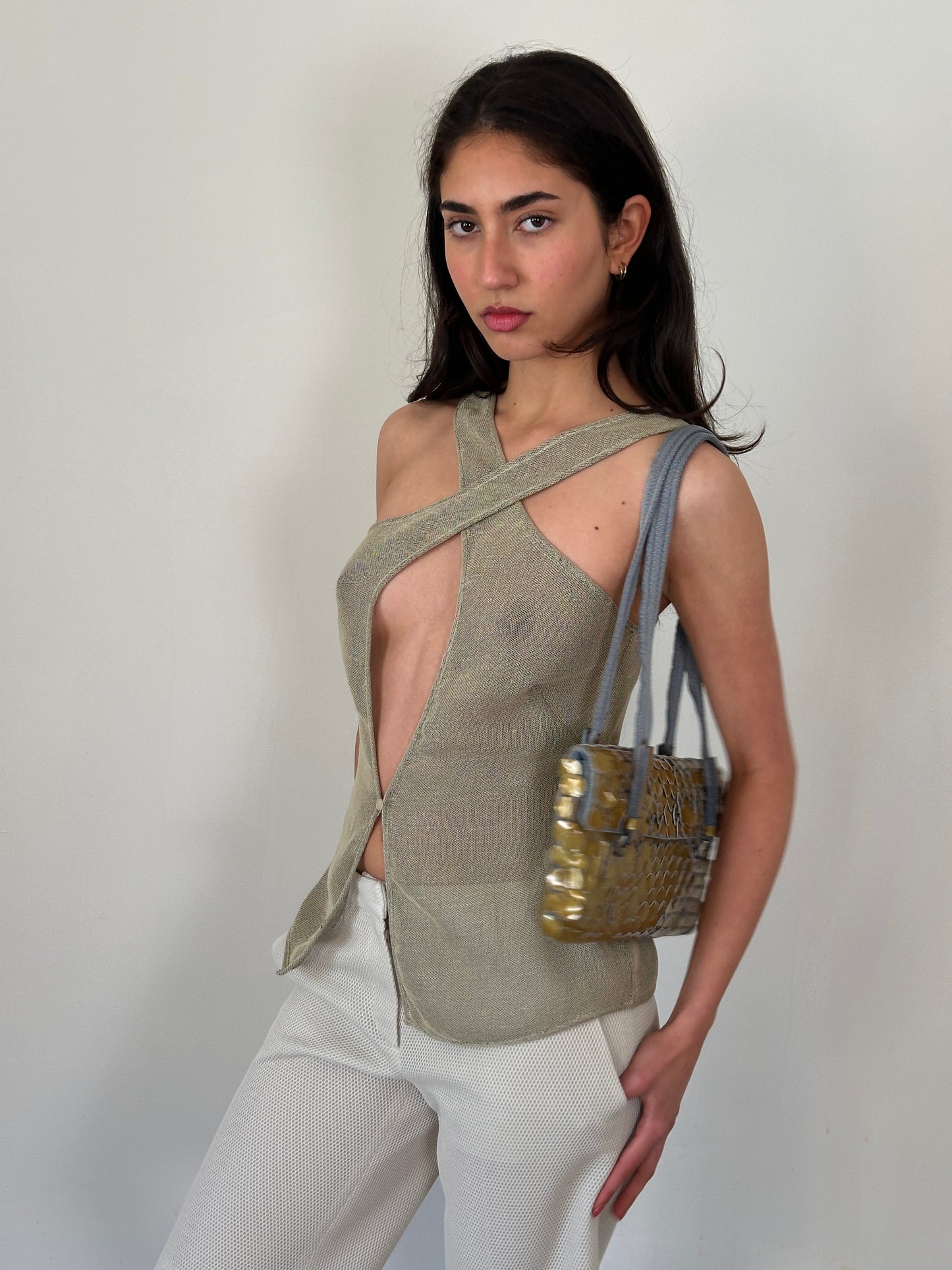 90s kriza linen vest