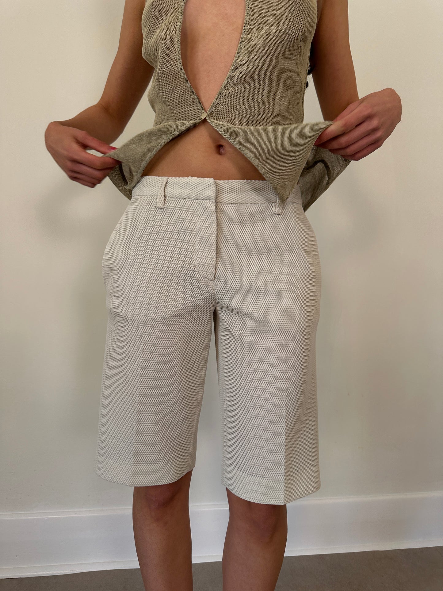 prada ss 1999 mesh capri pants