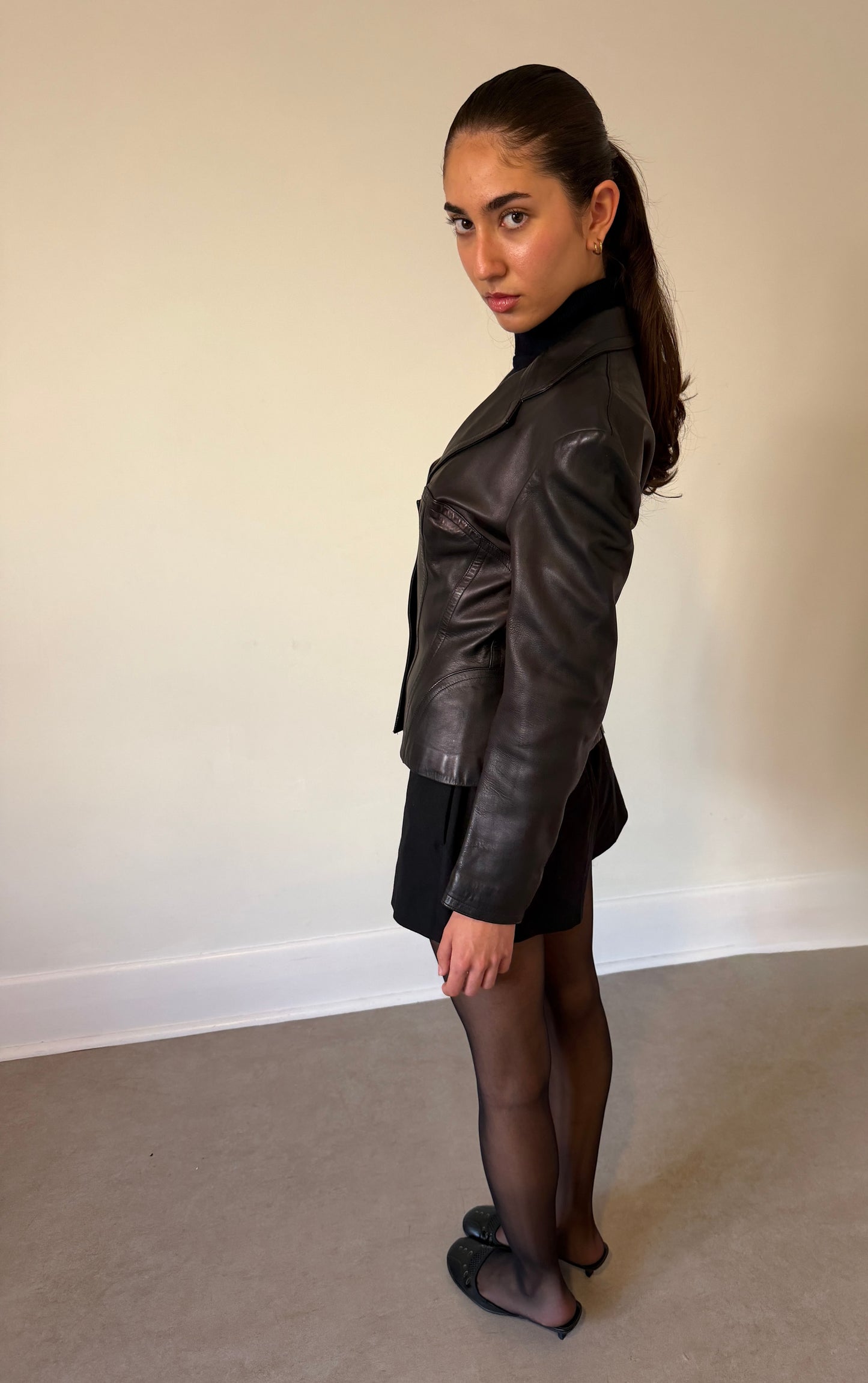 alaïa fall 1987 corset leather jacket