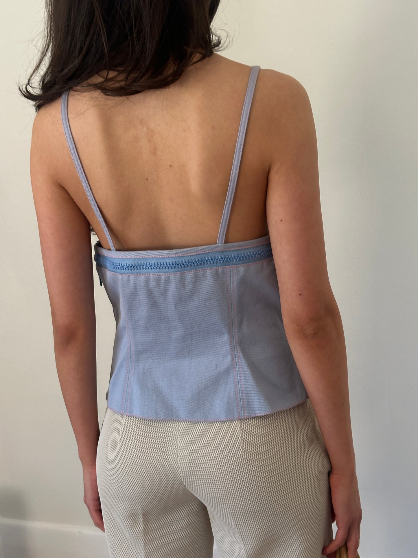(rare) miu miu ss 2000 denim zip camisole