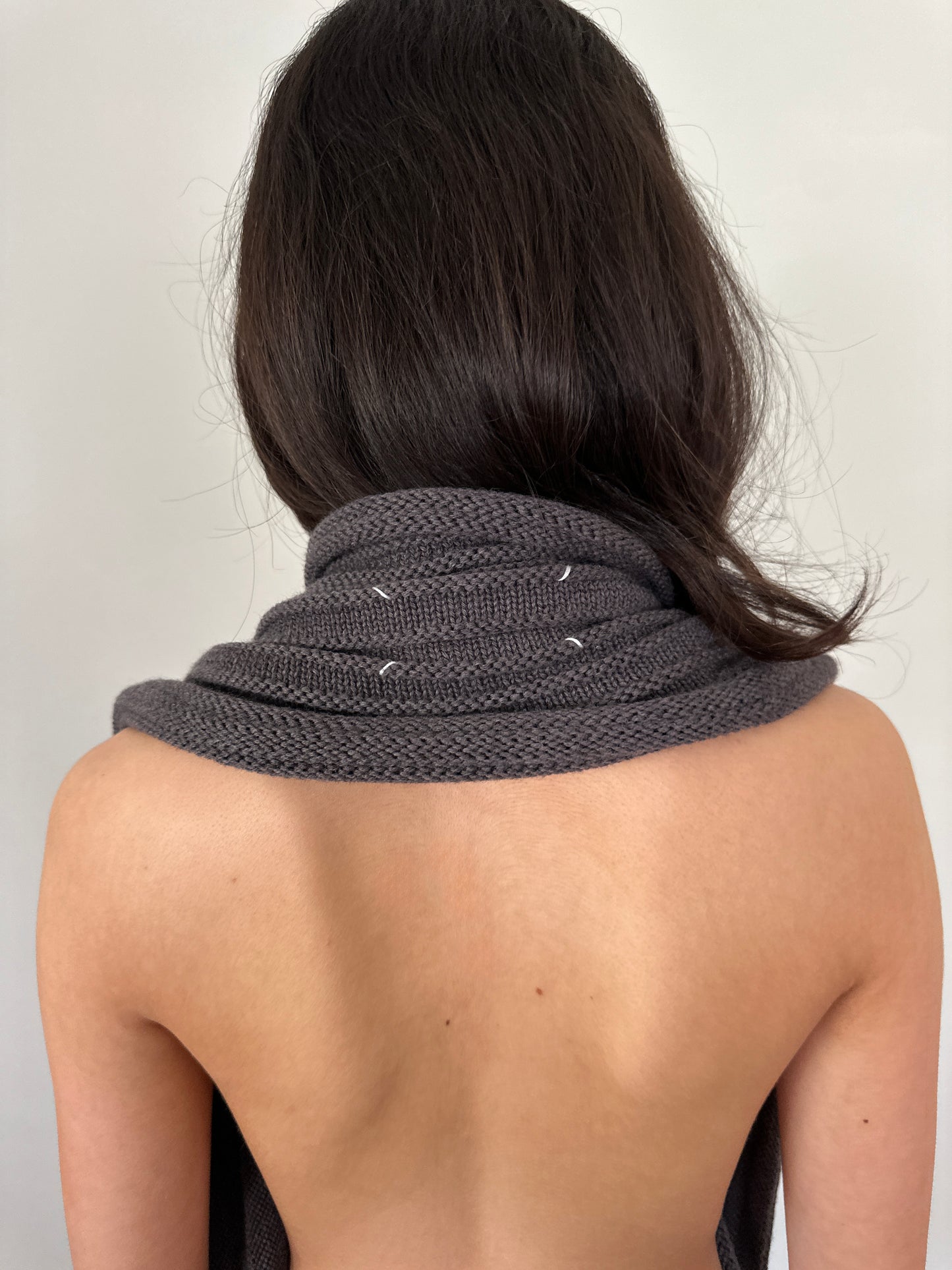maison margiela grey open knit vest