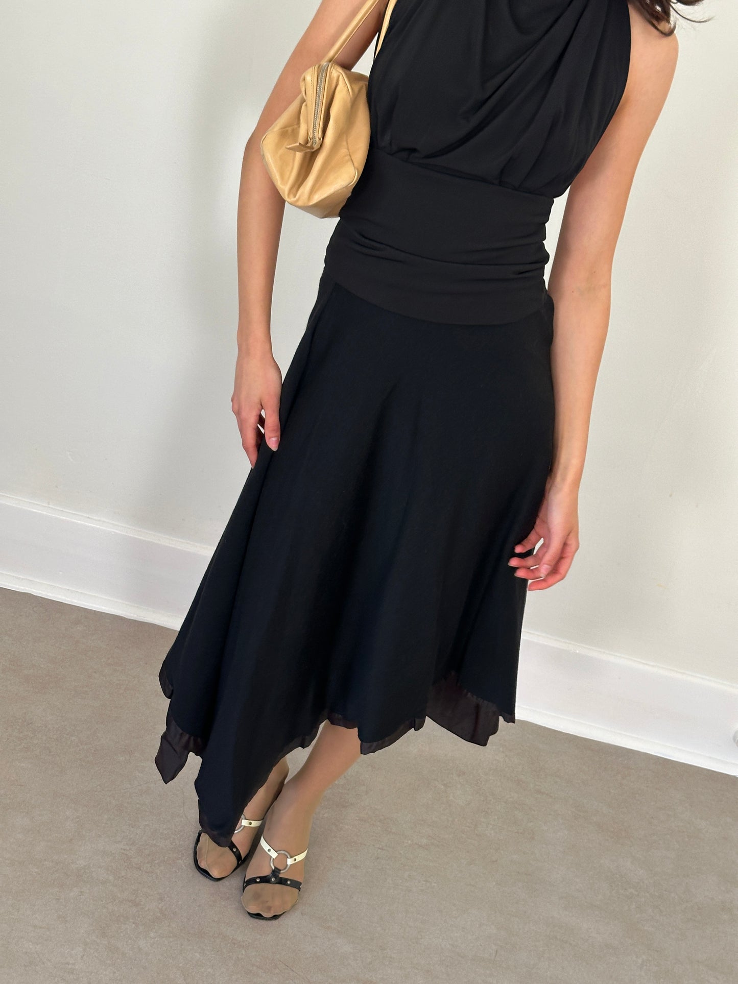 early 2000s italian reversible wool and silk skirt