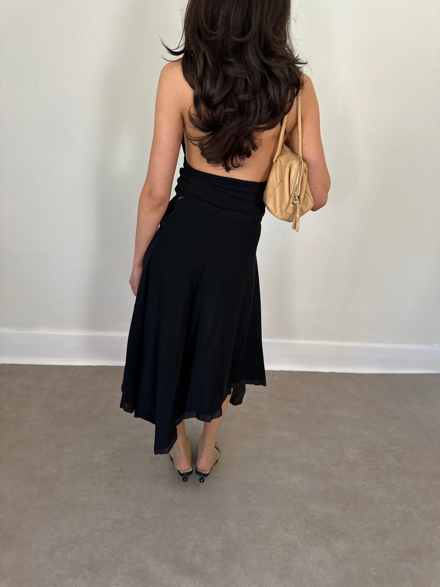 early 2000s italian reversible wool and silk skirt