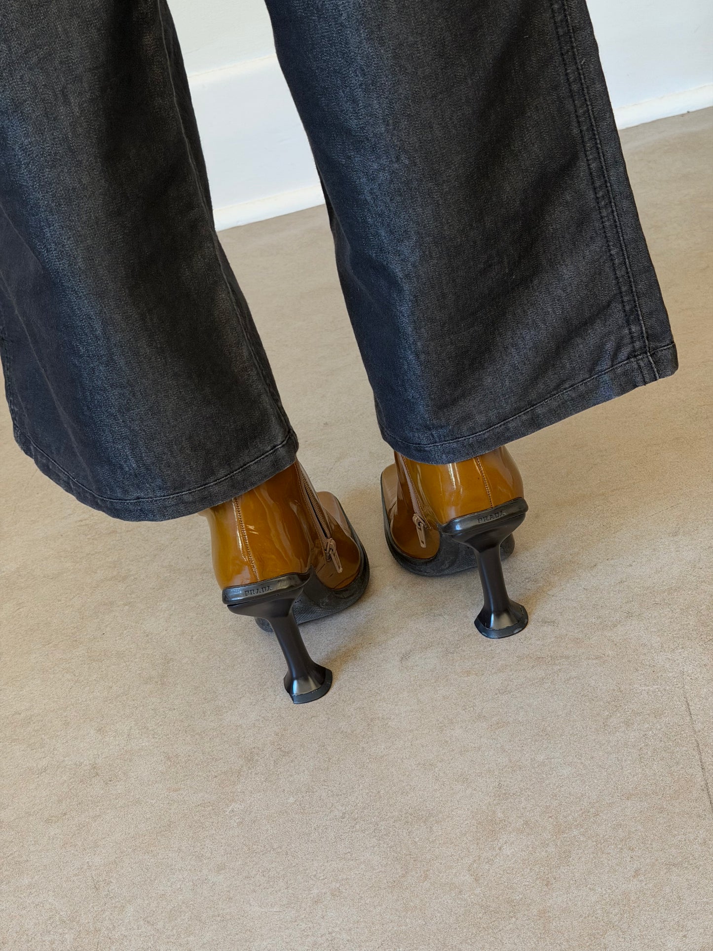 prada fw 1999 brown long boots