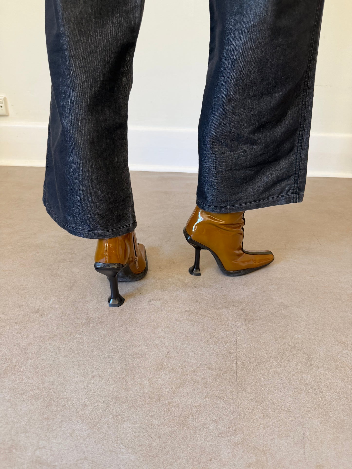 prada fw 1999 brown long boots