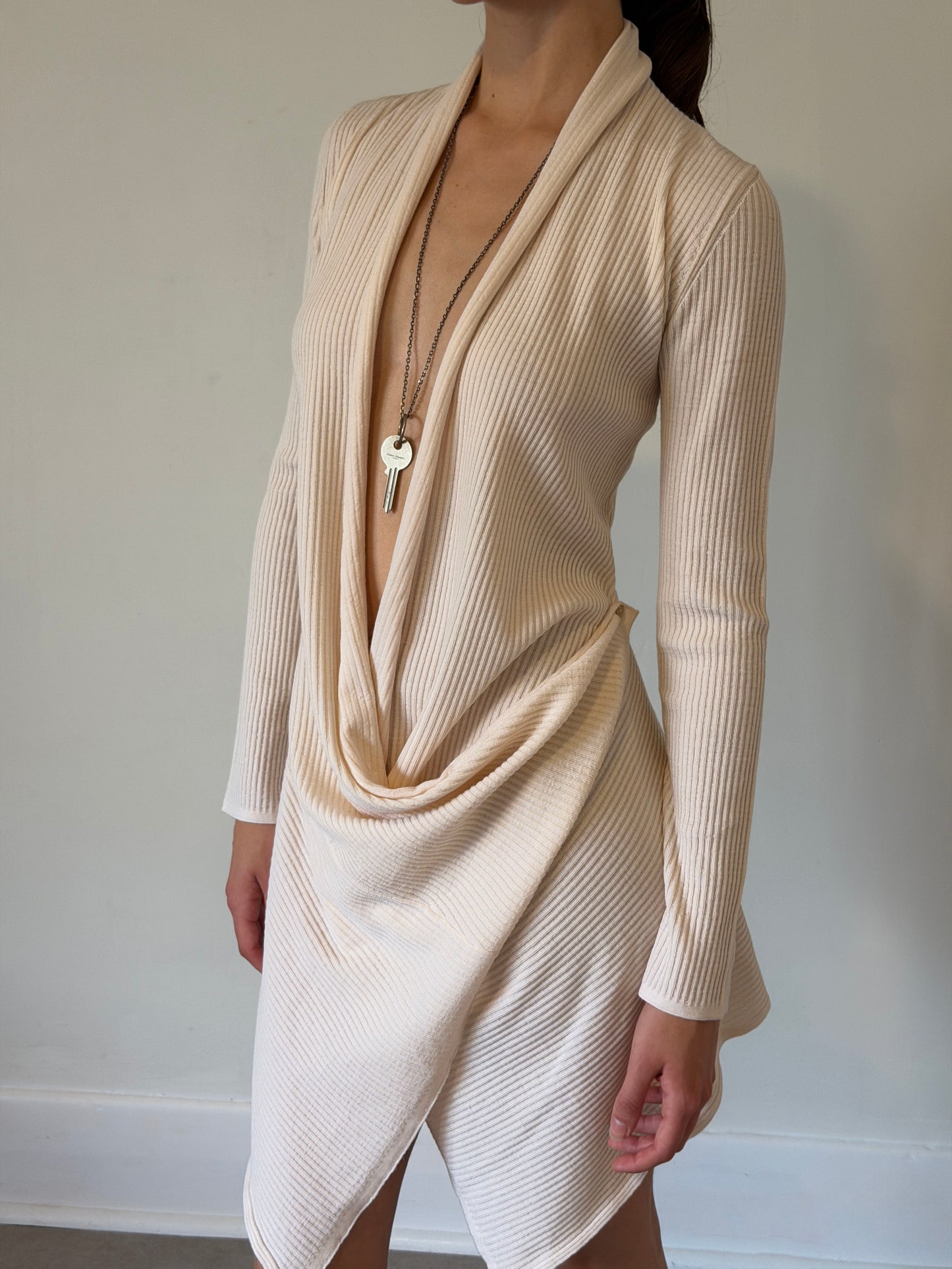 2000s italian draped dress