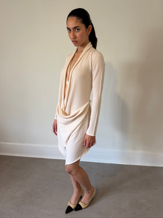 2000s italian draped dress