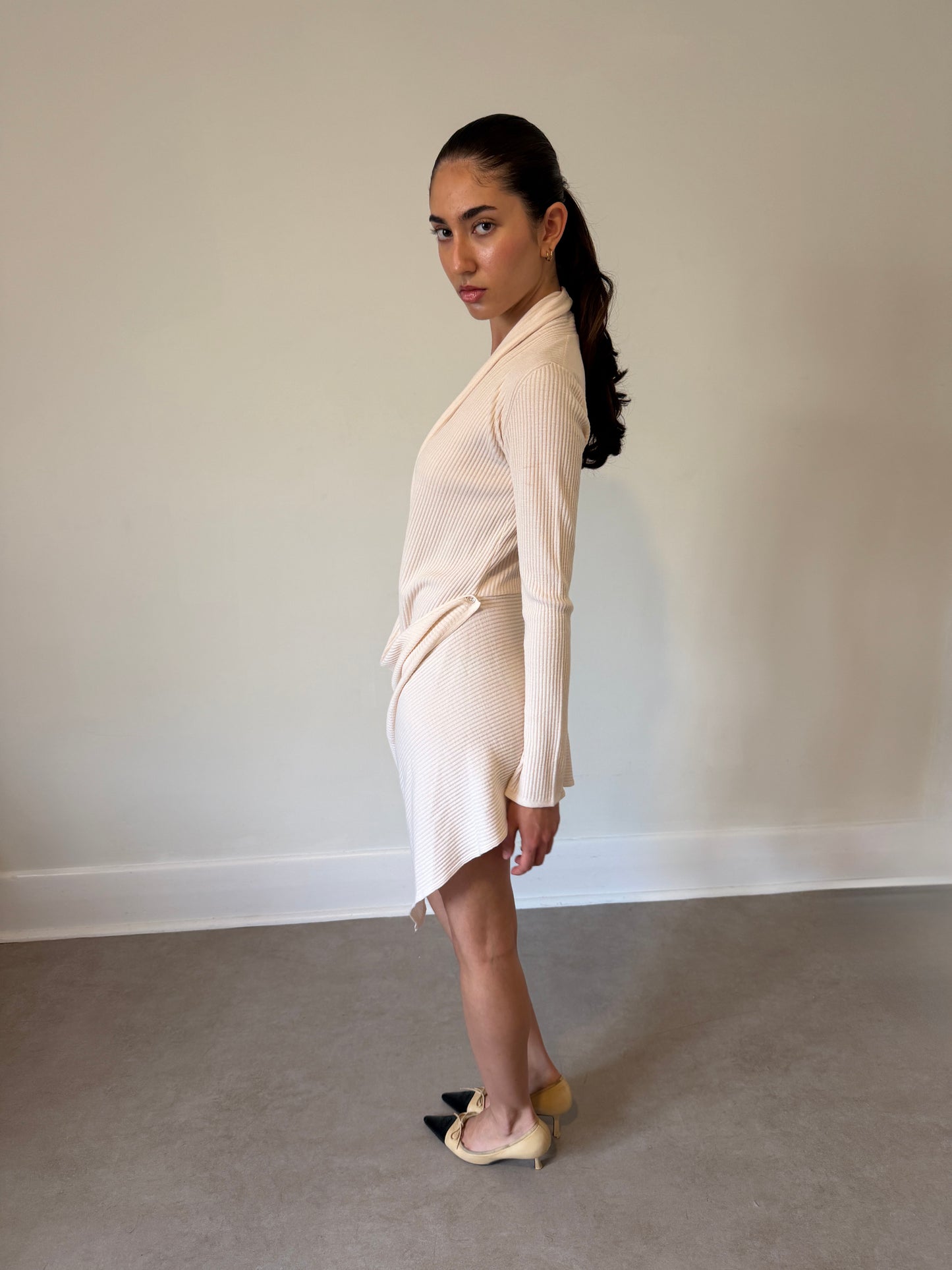 2000s italian draped dress