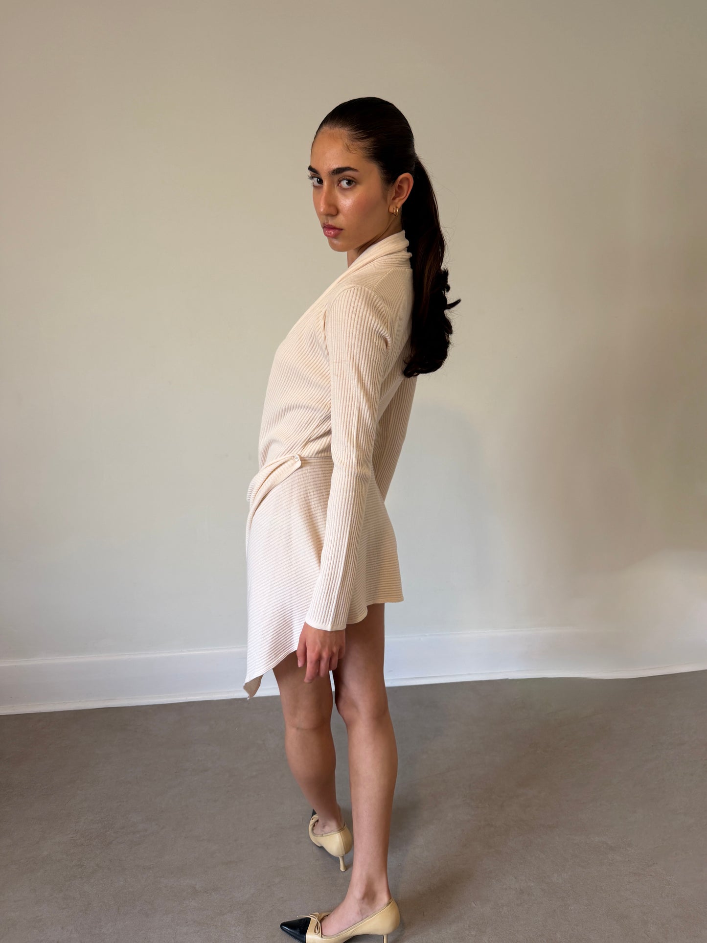 2000s italian draped dress