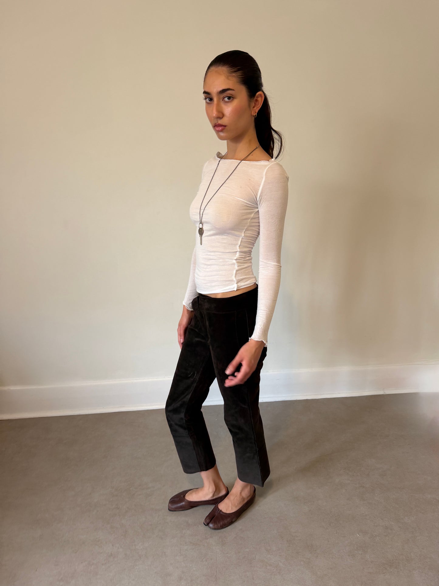 gucci by tom ford suede leather short pants