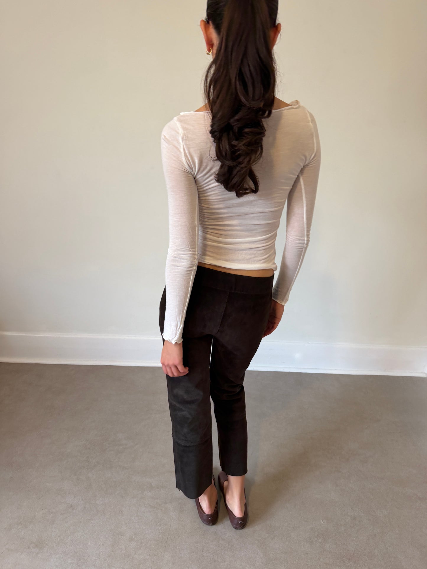 gucci by tom ford suede leather short pants