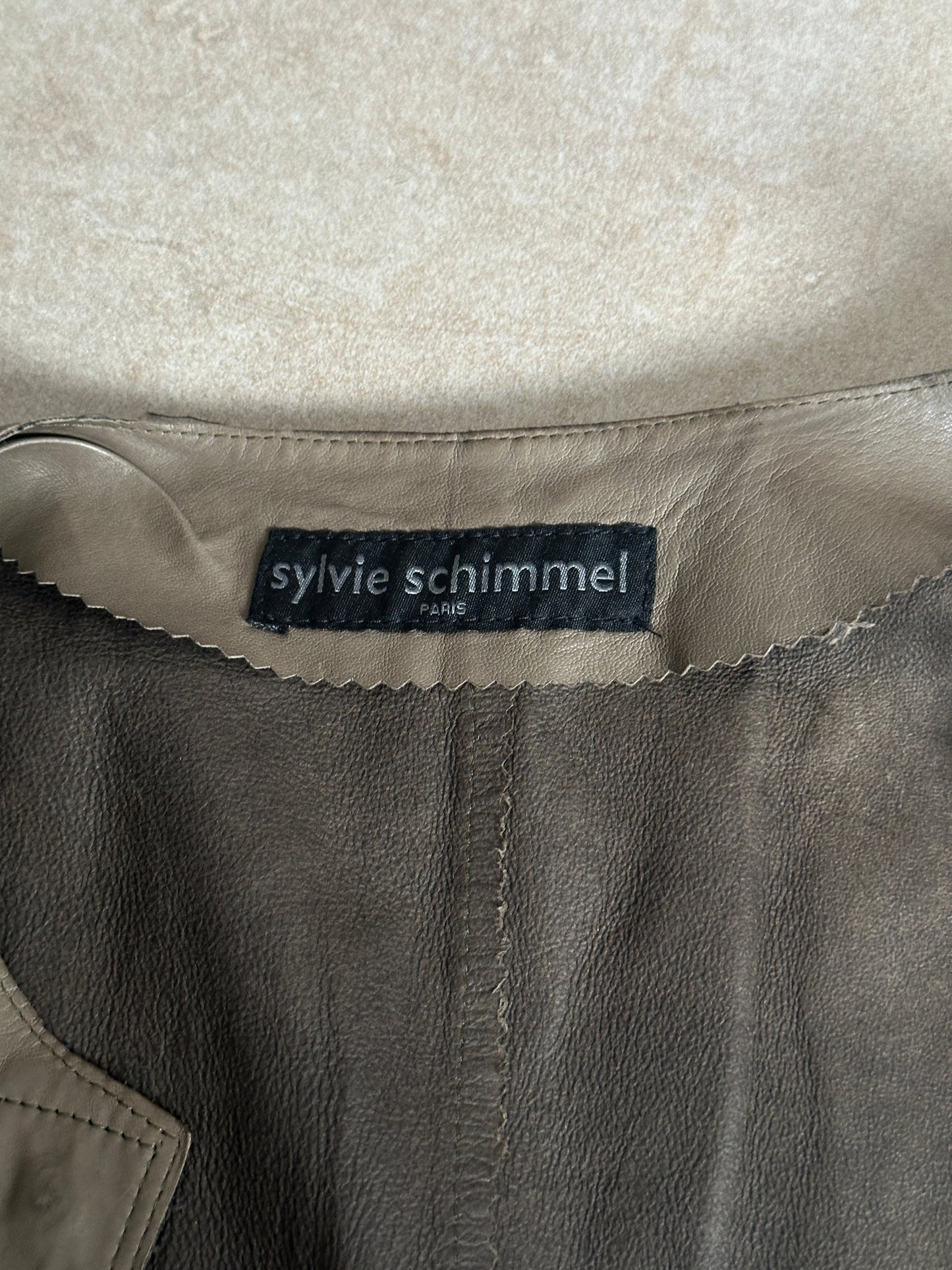 (early 2000s) sylvie schimmel khaki lamb leather vest
