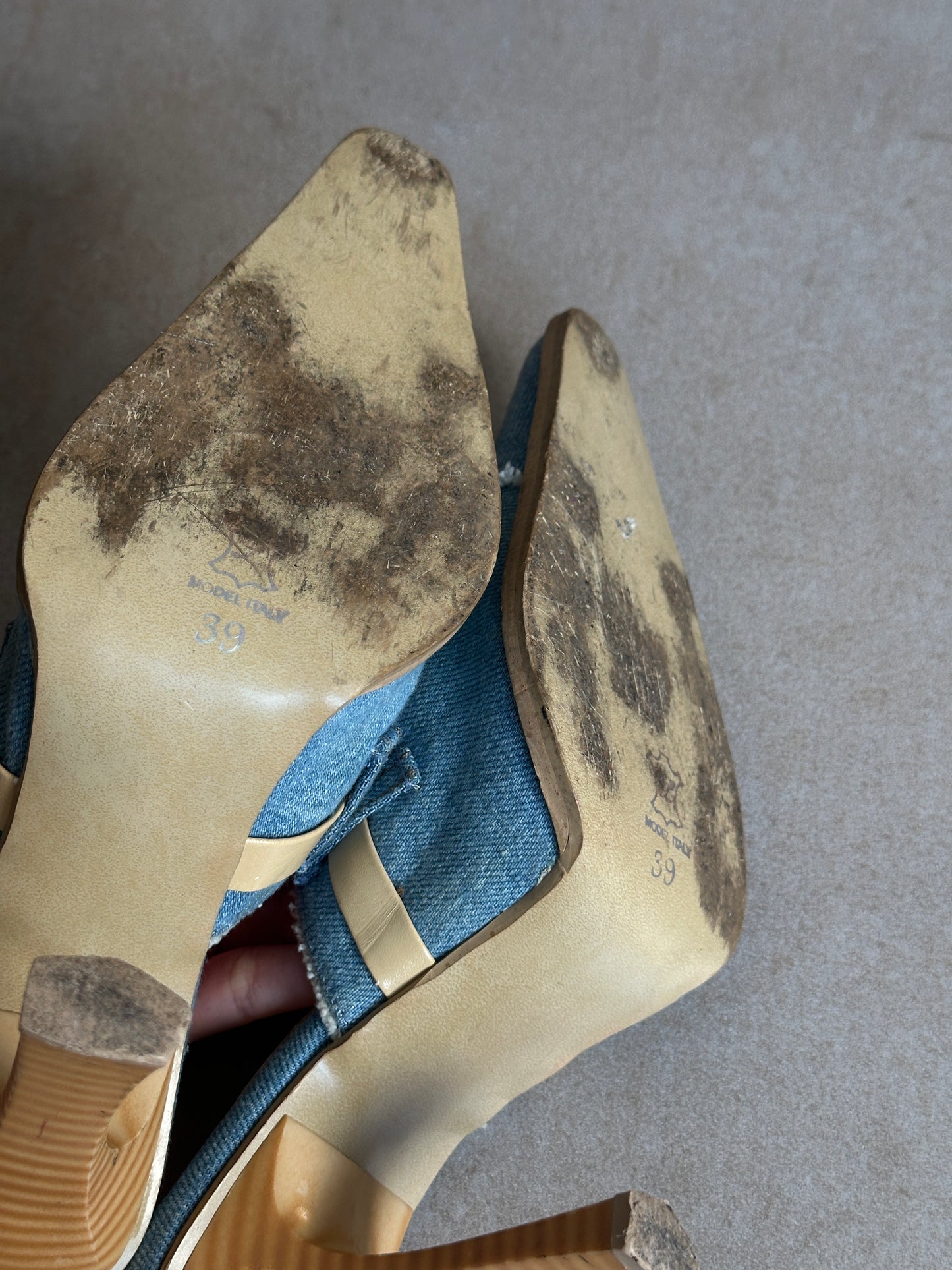 2000s denim heels