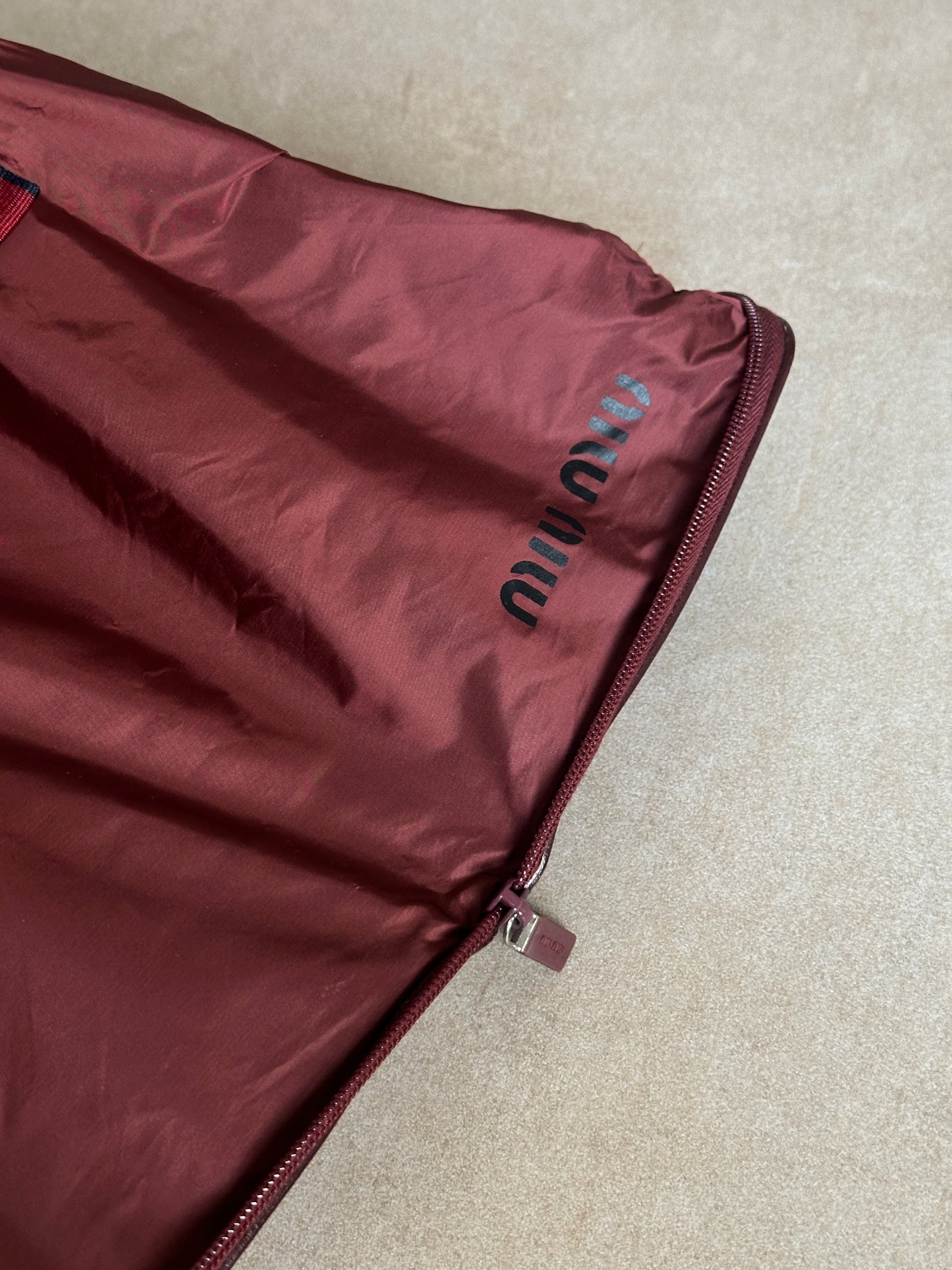 ss2000 miu miu burgundy foldable bag