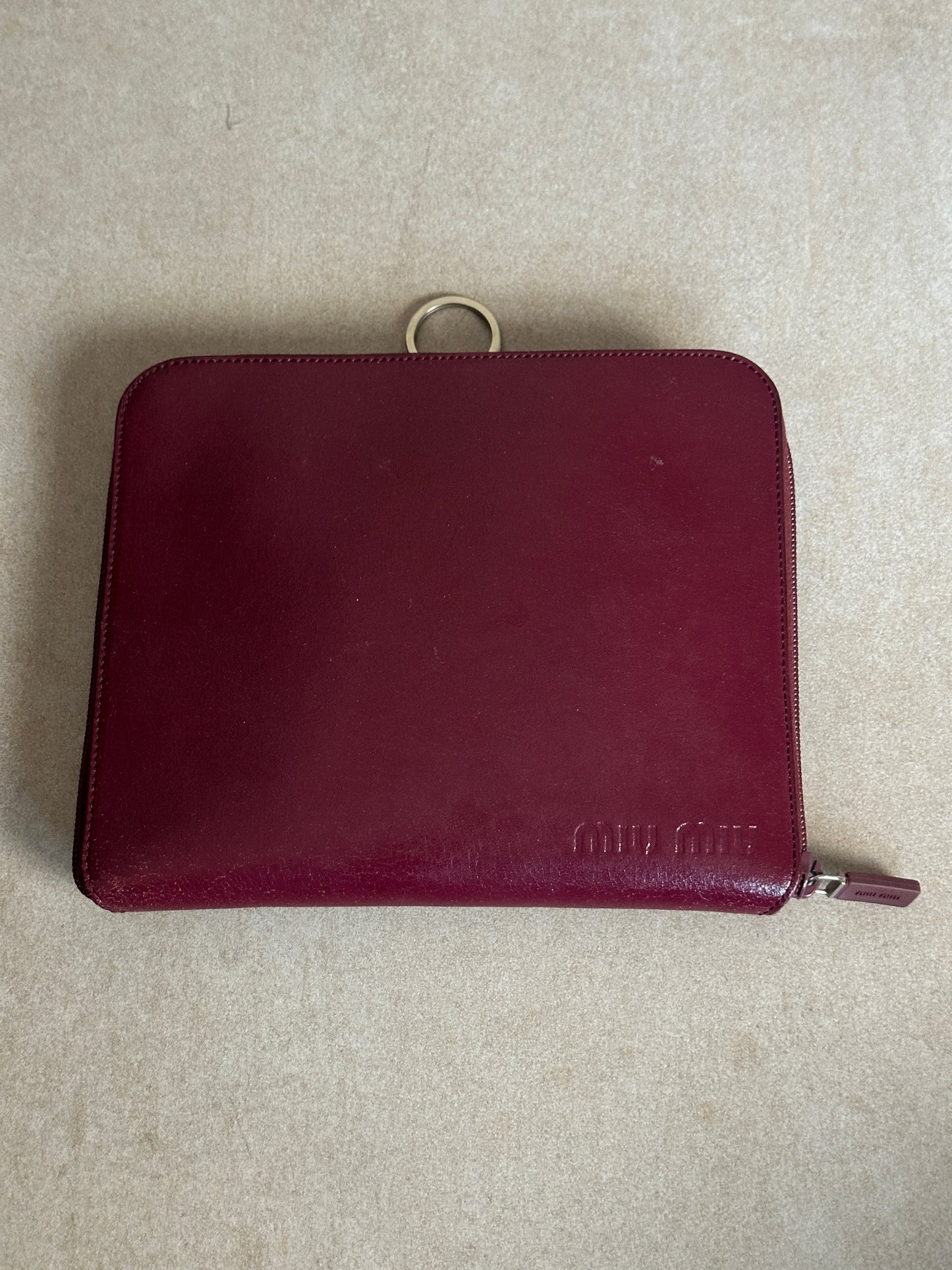 ss2000 miu miu burgundy foldable bag