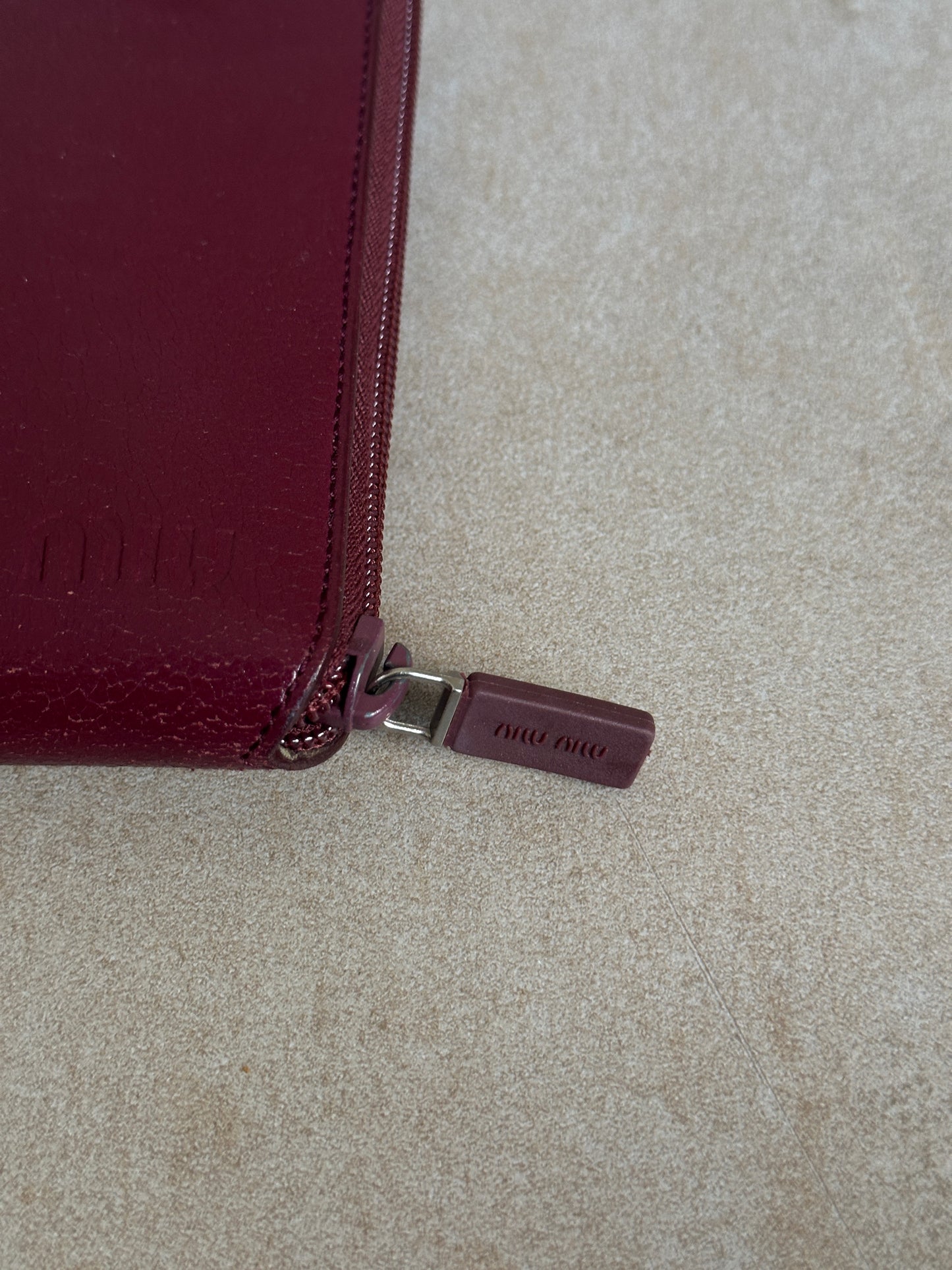 ss2000 miu miu burgundy foldable bag