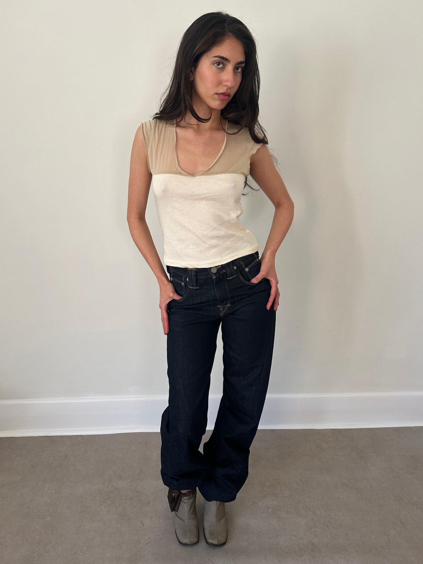 90s giorgio armani collezioni sheer top
