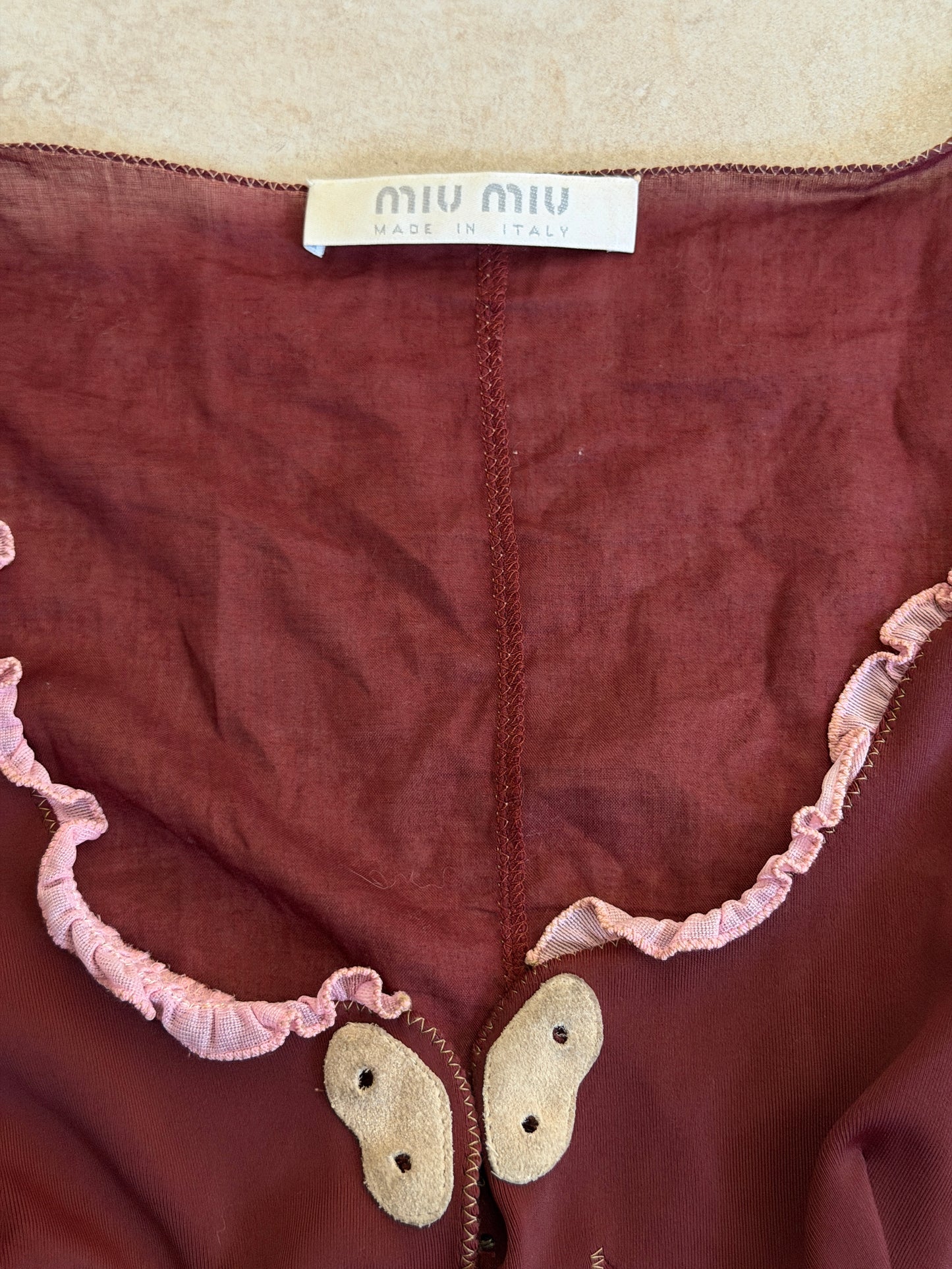 (rare) miu miu fall 1999 runway long sleeve butterfly top