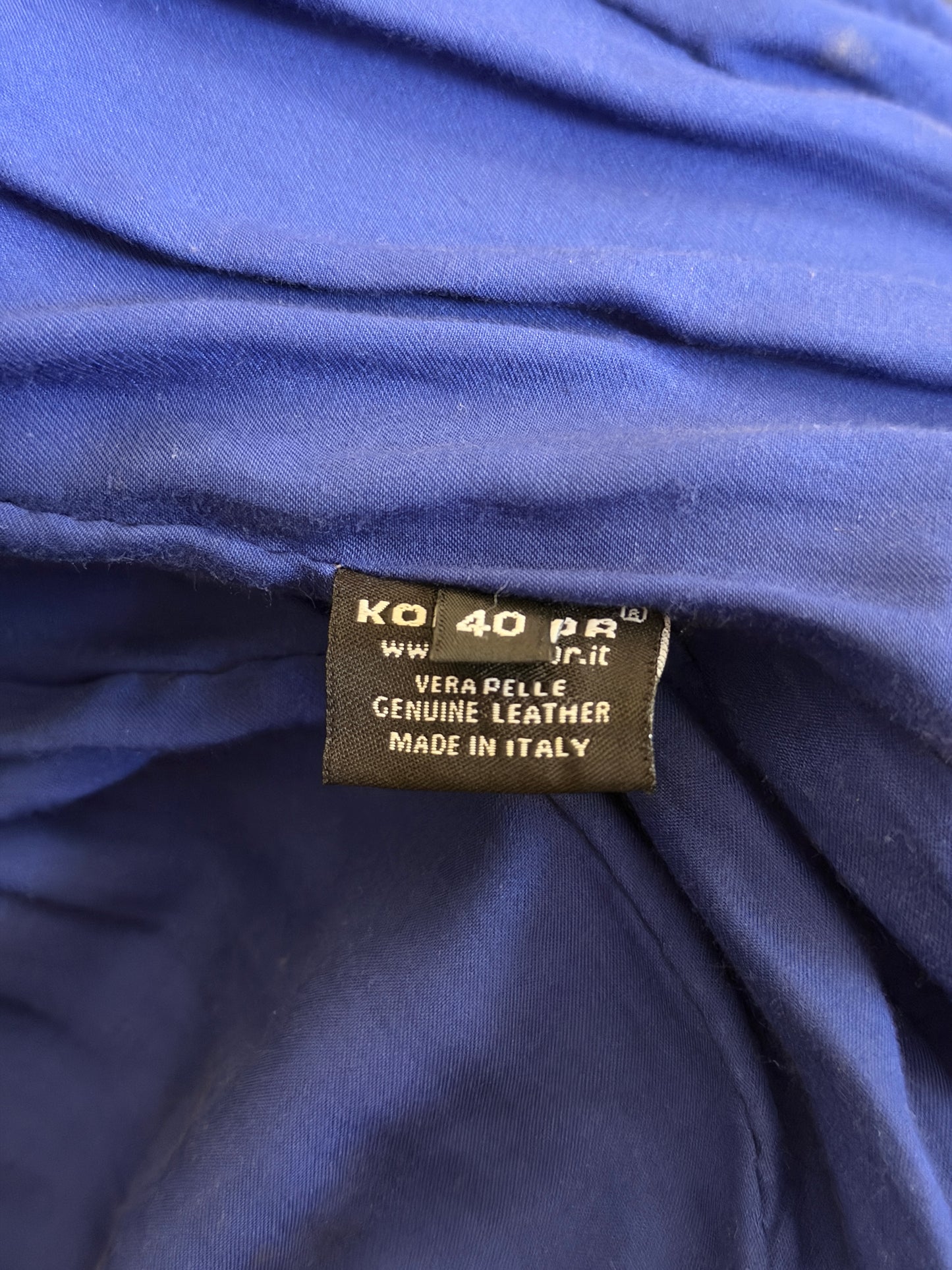 90s blue italian leather jacket
