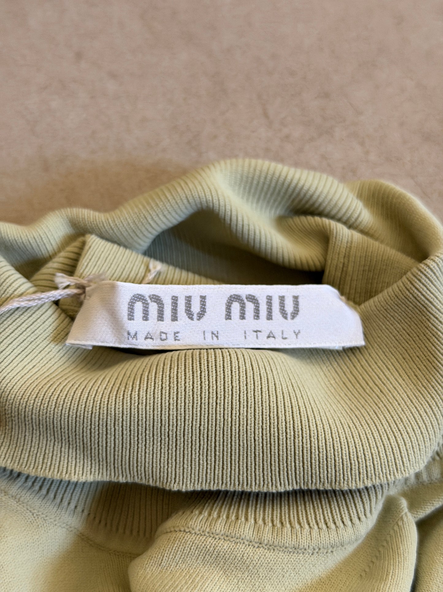miu miu spring 2000 pistachio turtle neck top