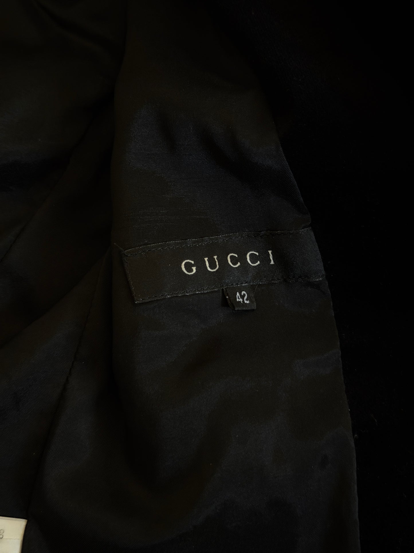(rare) gucci fall 2004 leather strap velour jacket