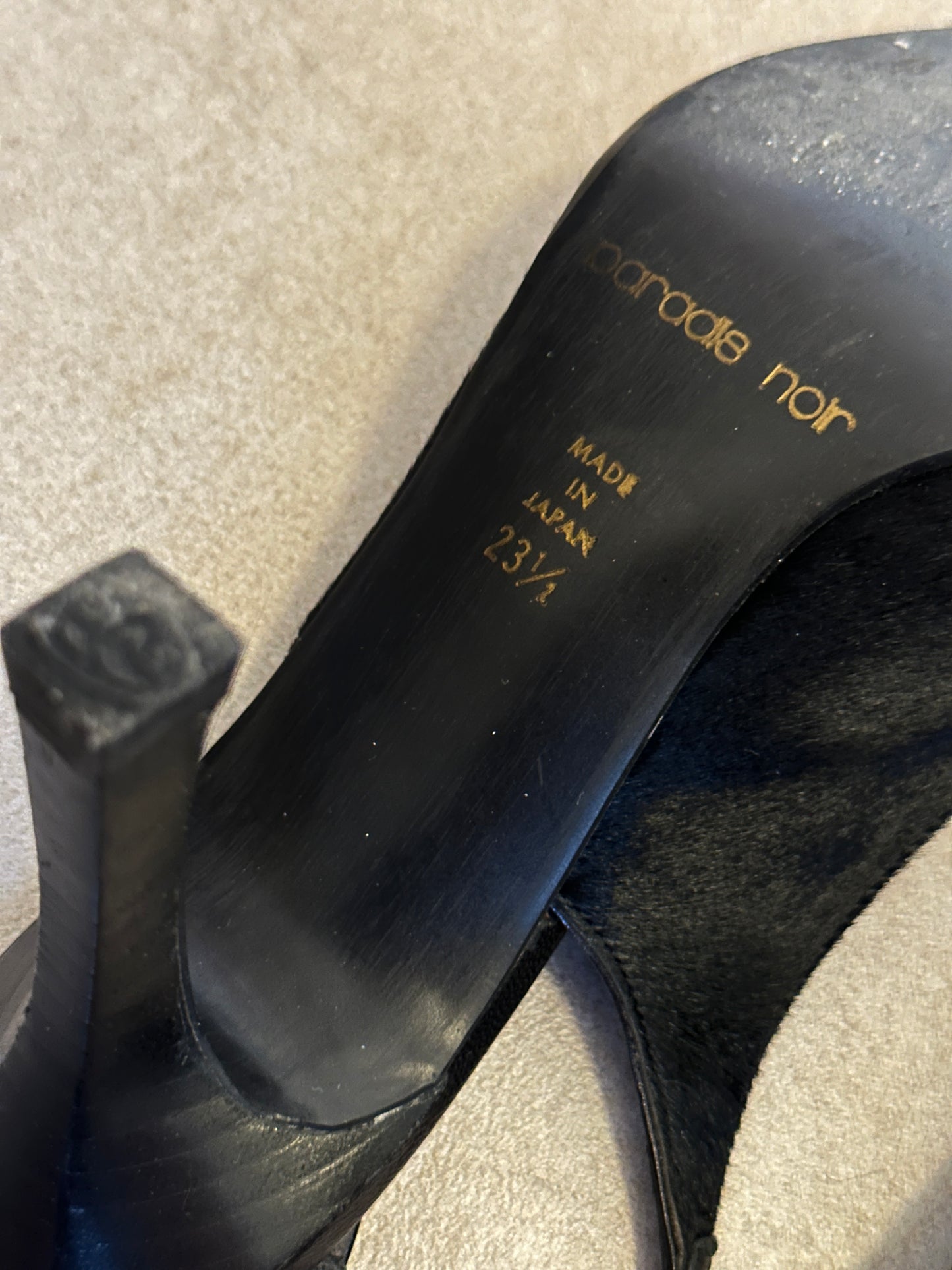 vintage genuine fur slingback heels