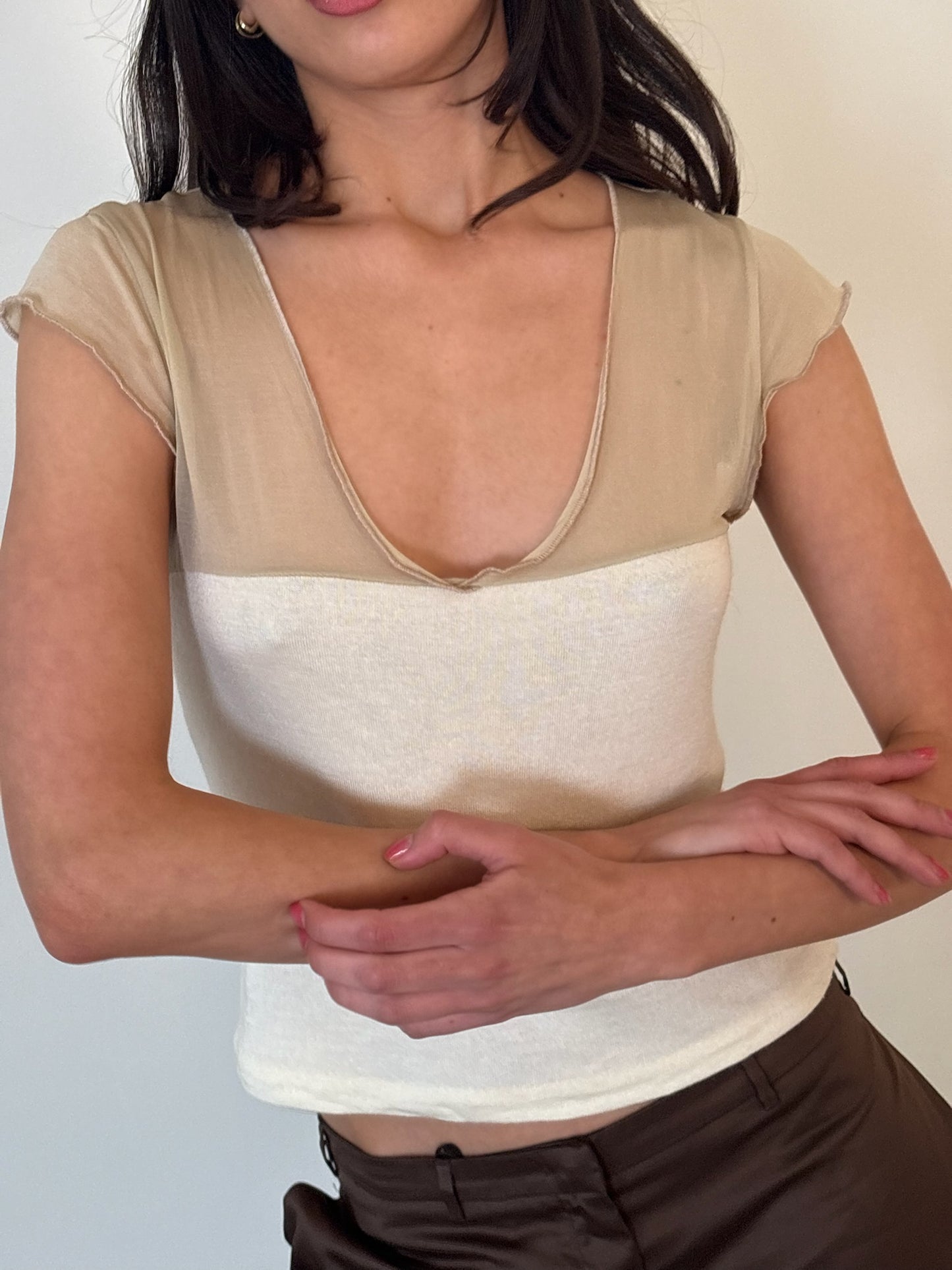 90s giorgio armani collezioni sheer top