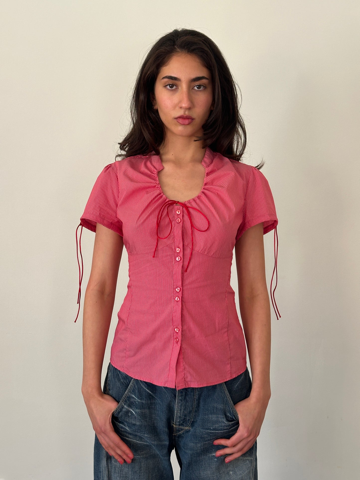 90s naracamicie striped blouse