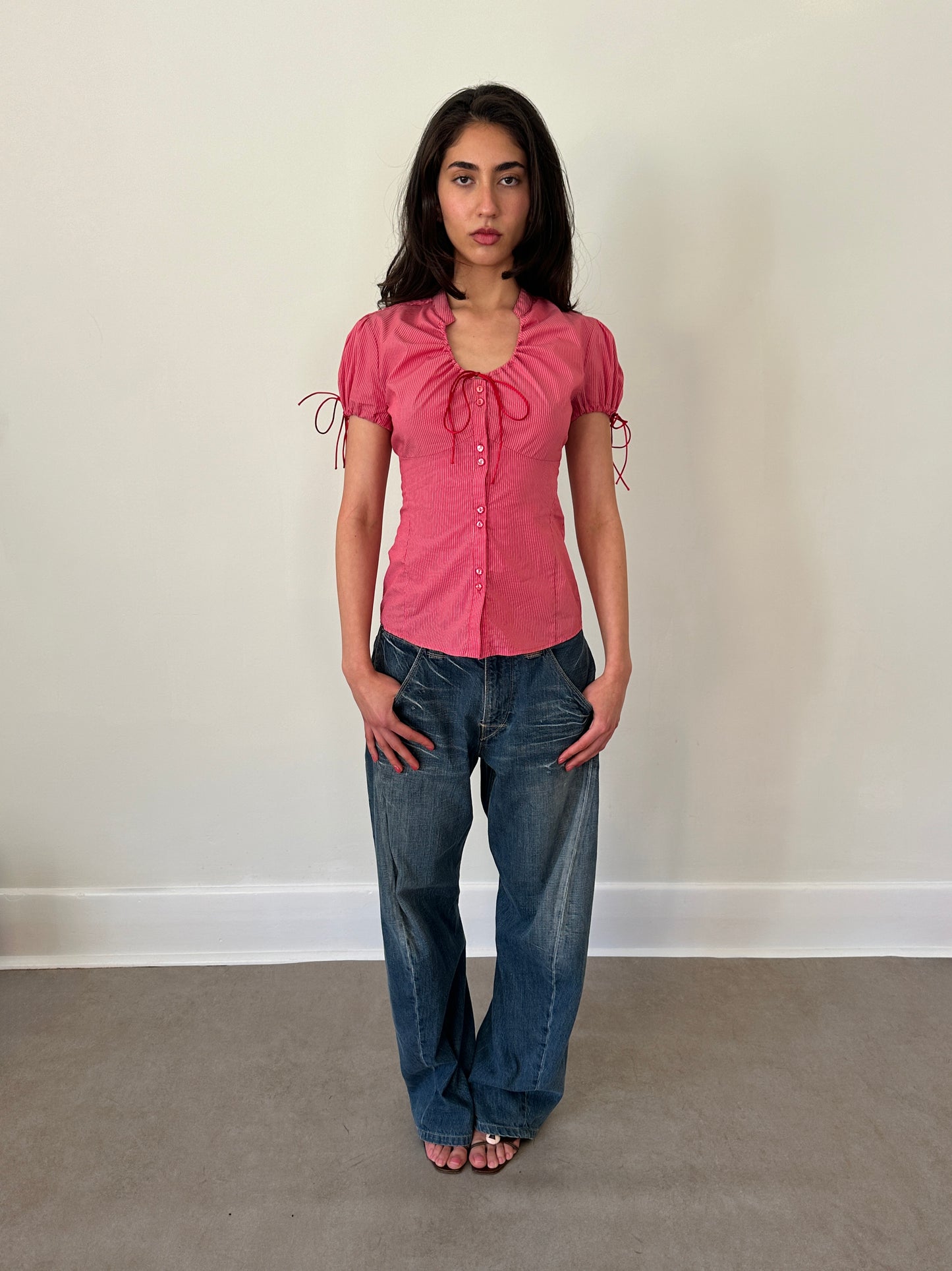 90s naracamicie striped blouse