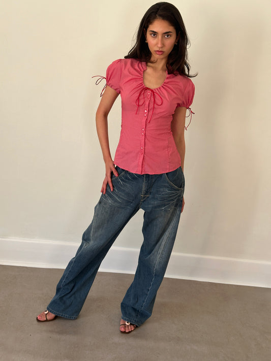 90s naracamicie striped blouse