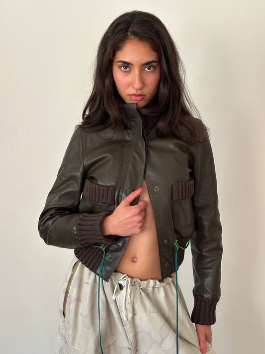 (rare) miu miu fw 1999 runway leather jacket