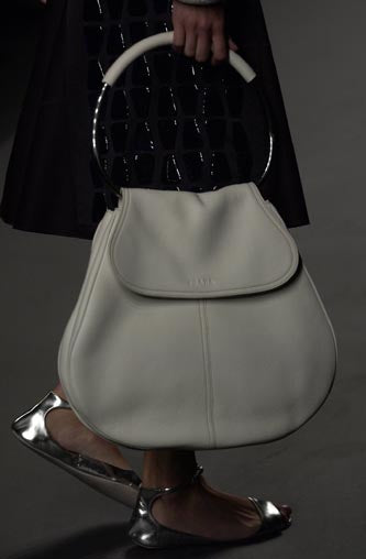 (rare) prada ss 2003 metal handle bag