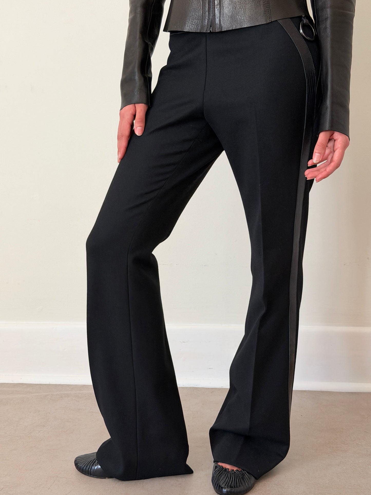 fendi fall 2003 leather wool pants