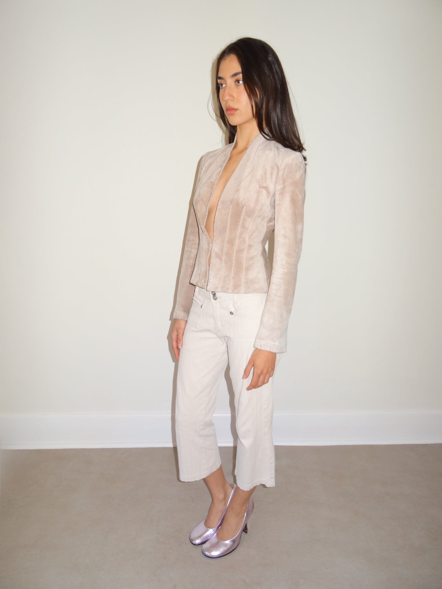 (permanent collection) alexander mcqueen ss 2003 suede jacket