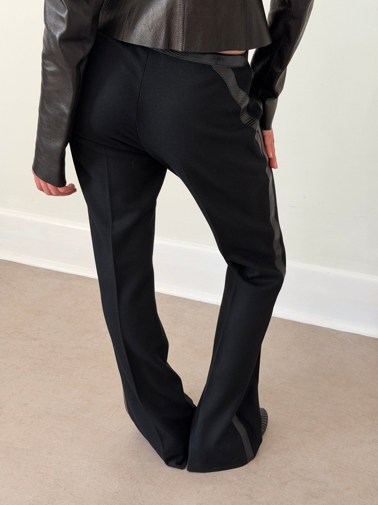 fendi fall 2003 leather wool pants