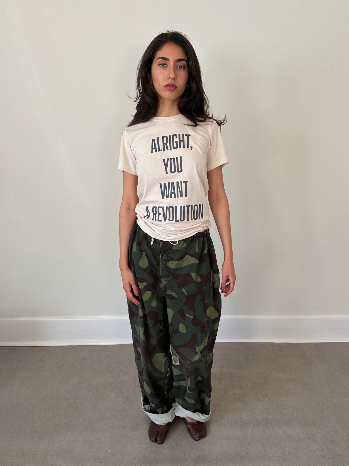 80s graphic tee "alright, you want a revolution"