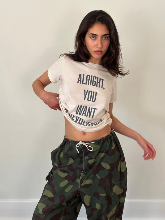 80s graphic tee "alright, you want a revolution"