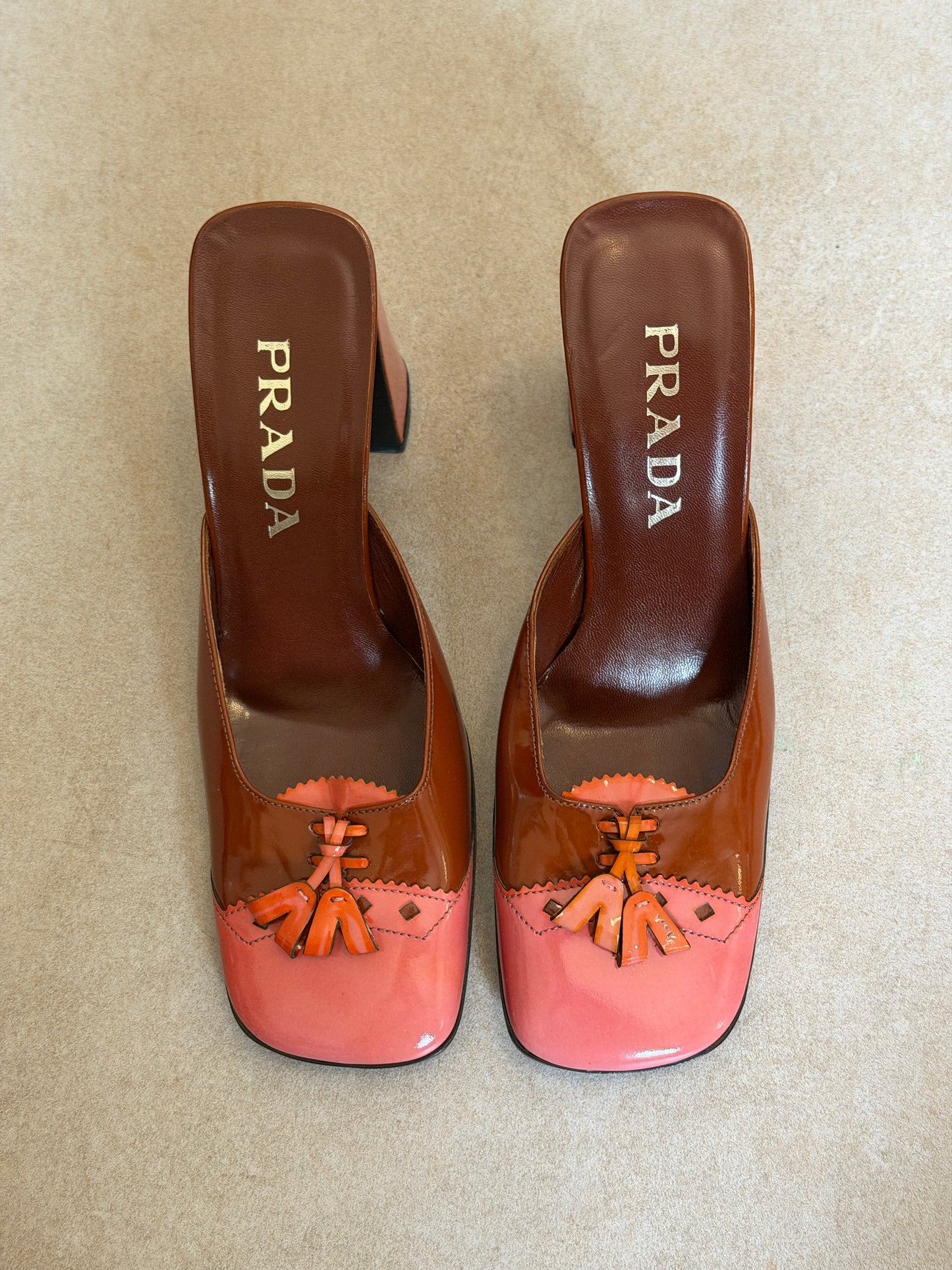 prada fall winter 1999 leaf appliqué runway heels