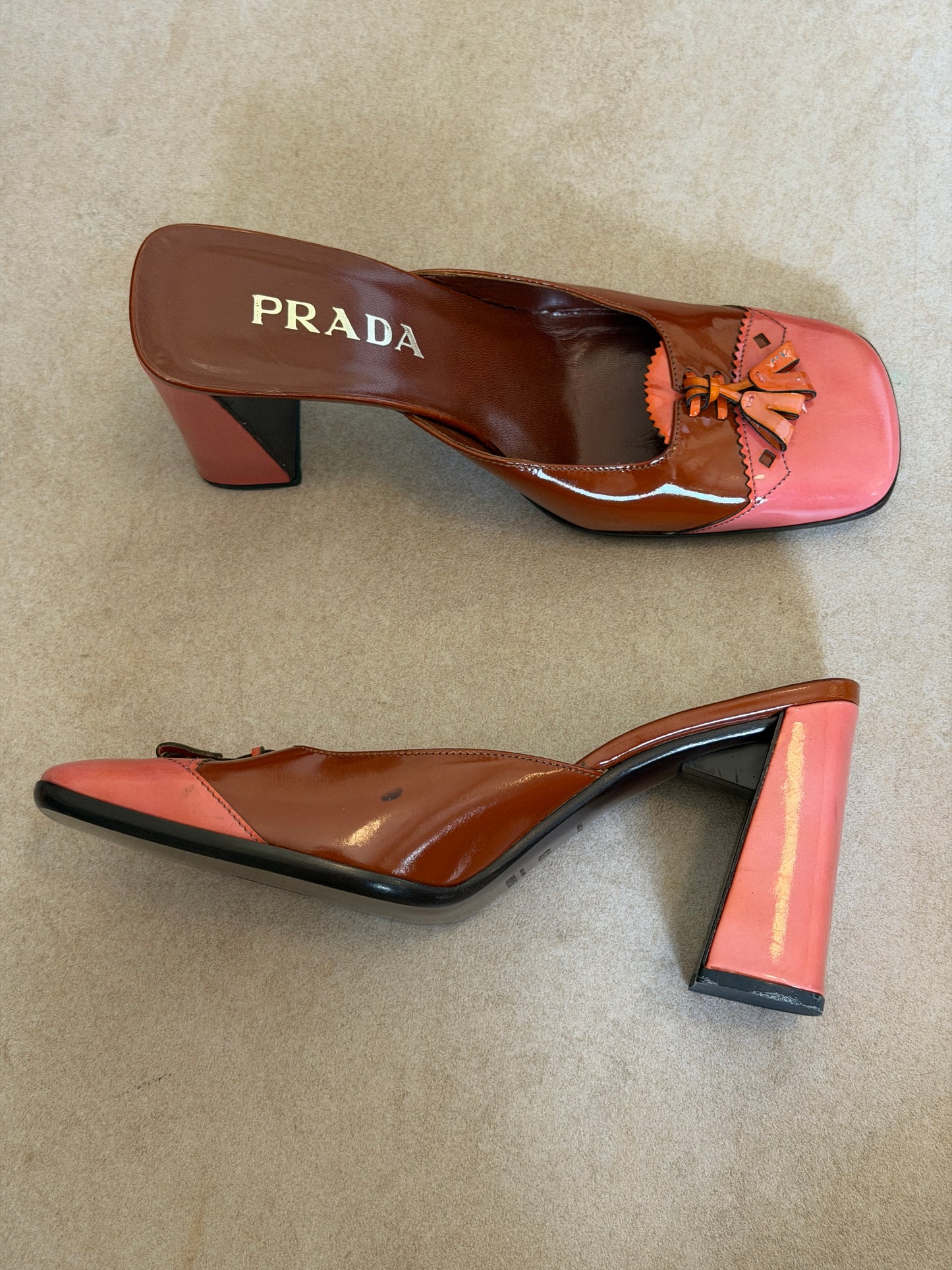 prada fall winter 1999 leaf appliqué runway heels