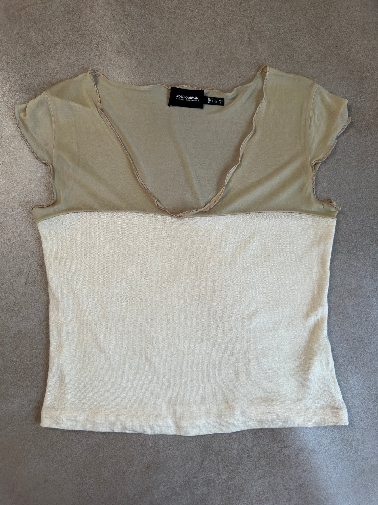 90s giorgio armani collezioni sheer top